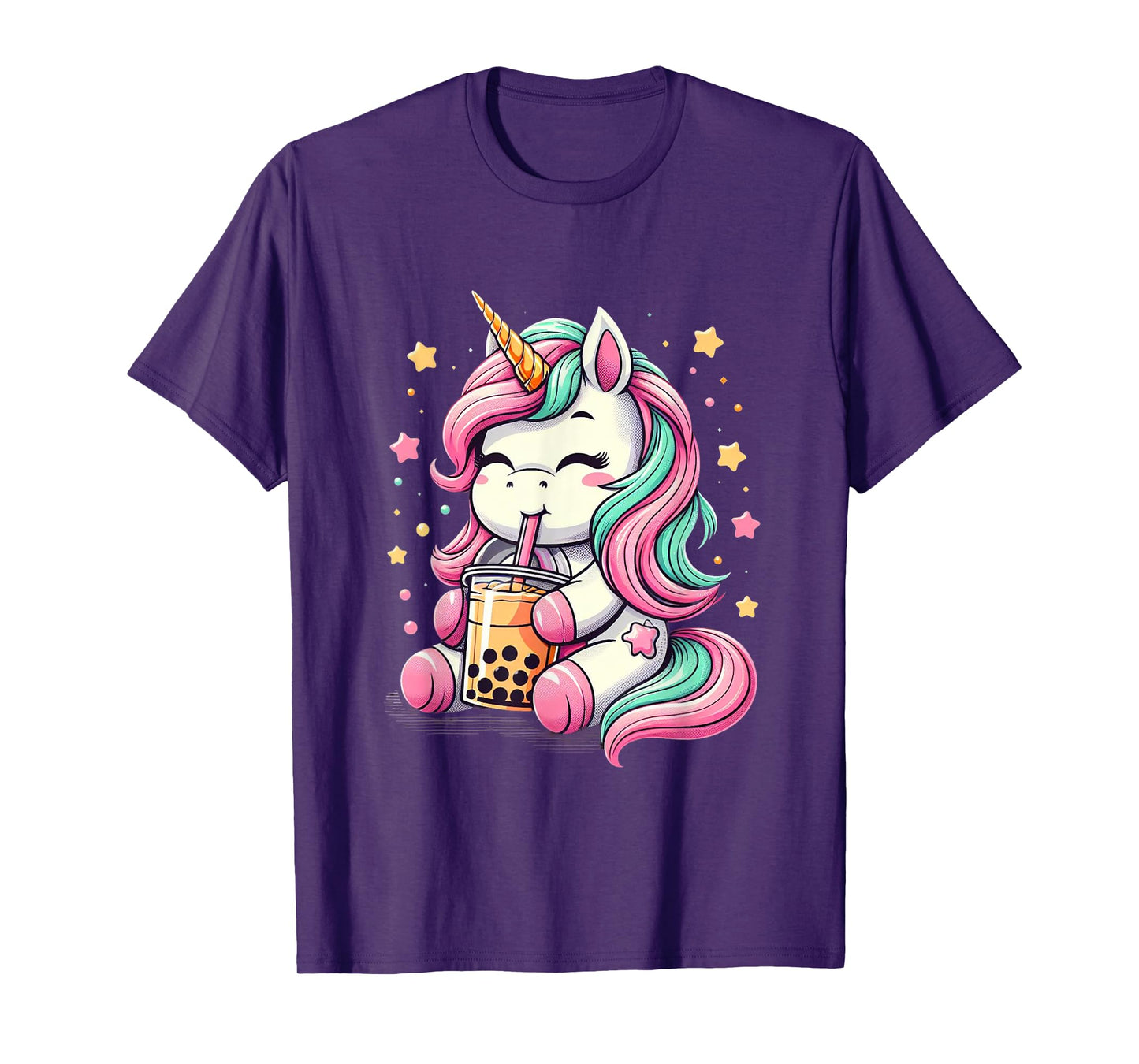 Boba Tea Unicorn Kawaii Neko Japanese Bubble Tea Aesthetic T-Shirt