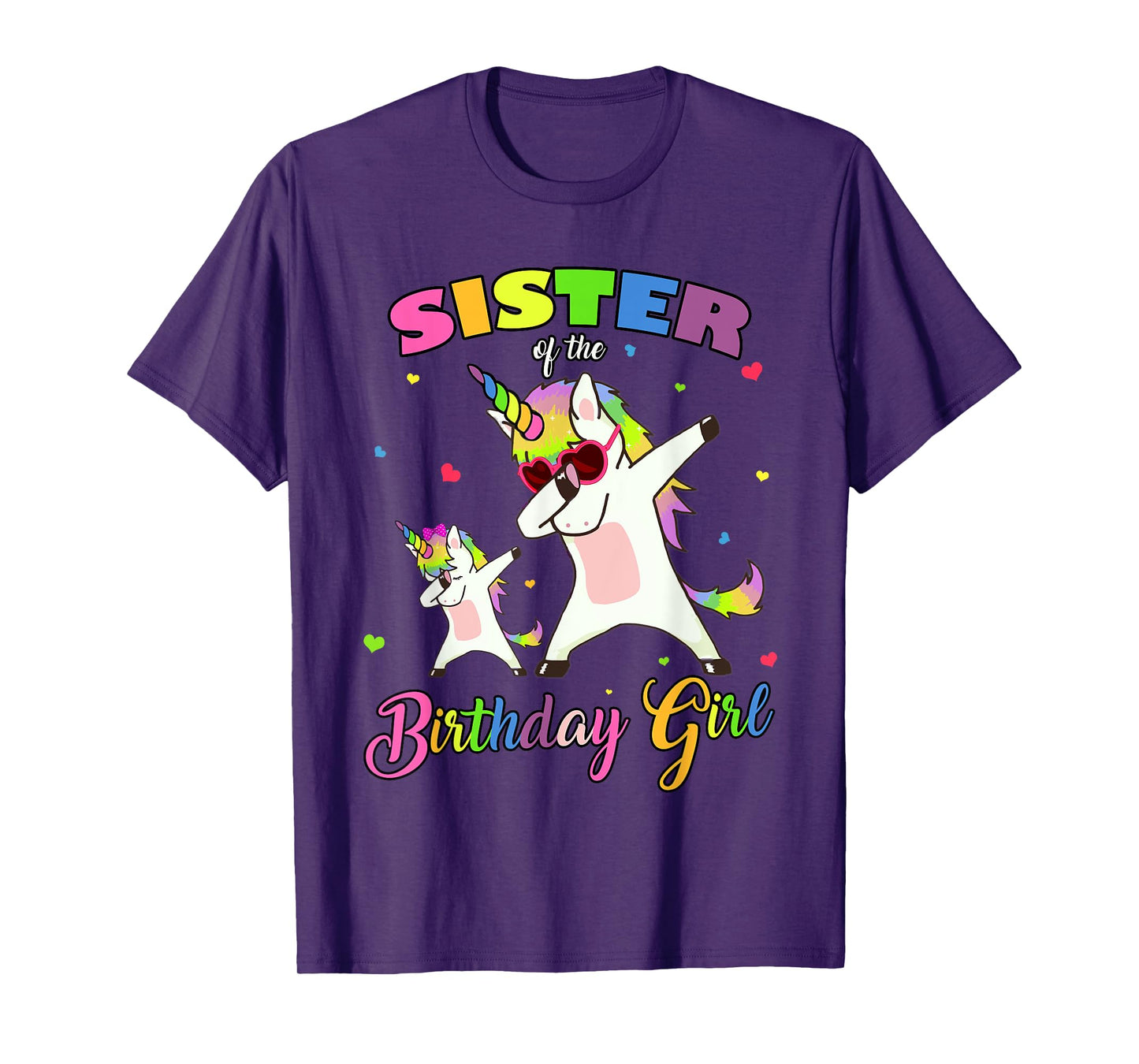 Sister of the Birthday Girl Unicorn Birthday Princess Dab T-Shirt