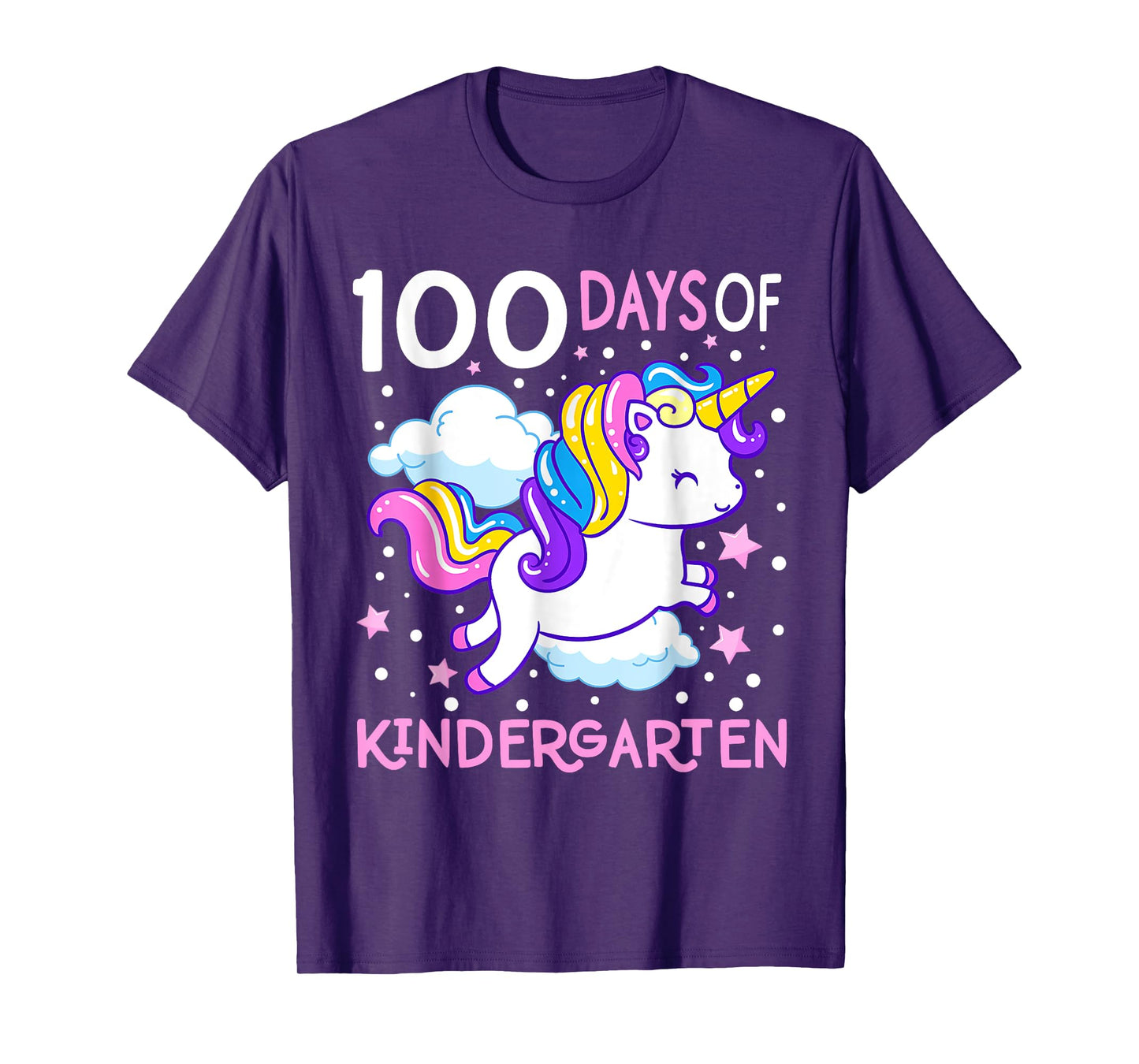 100 Days Of Kindergarten Teacher 100th Day Of School Unicorn Men Women Girls Kids T-Shirt