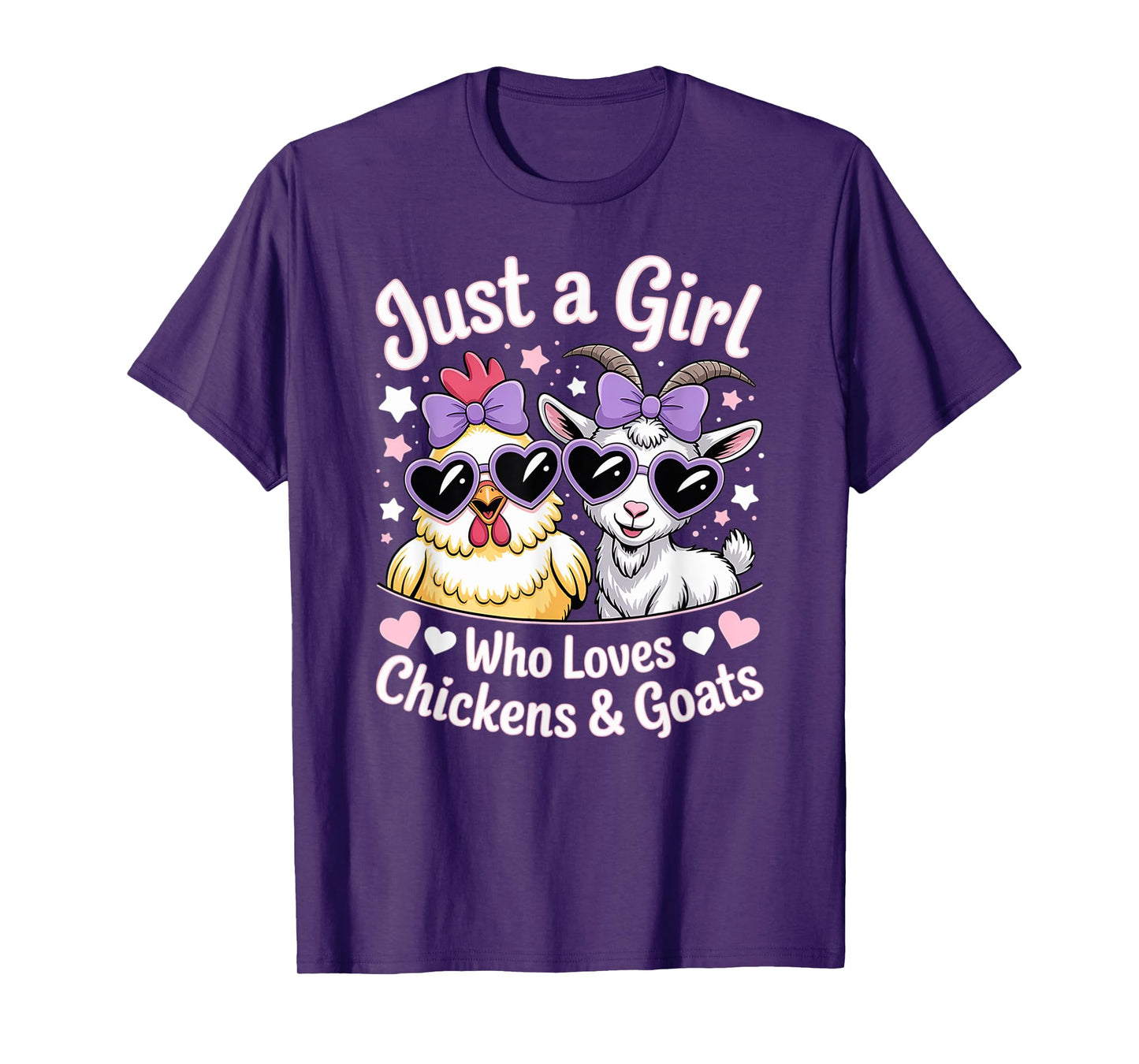 Cute Just A Girl Who Loves Chicken and Goat Poultry Farming T-Shirt