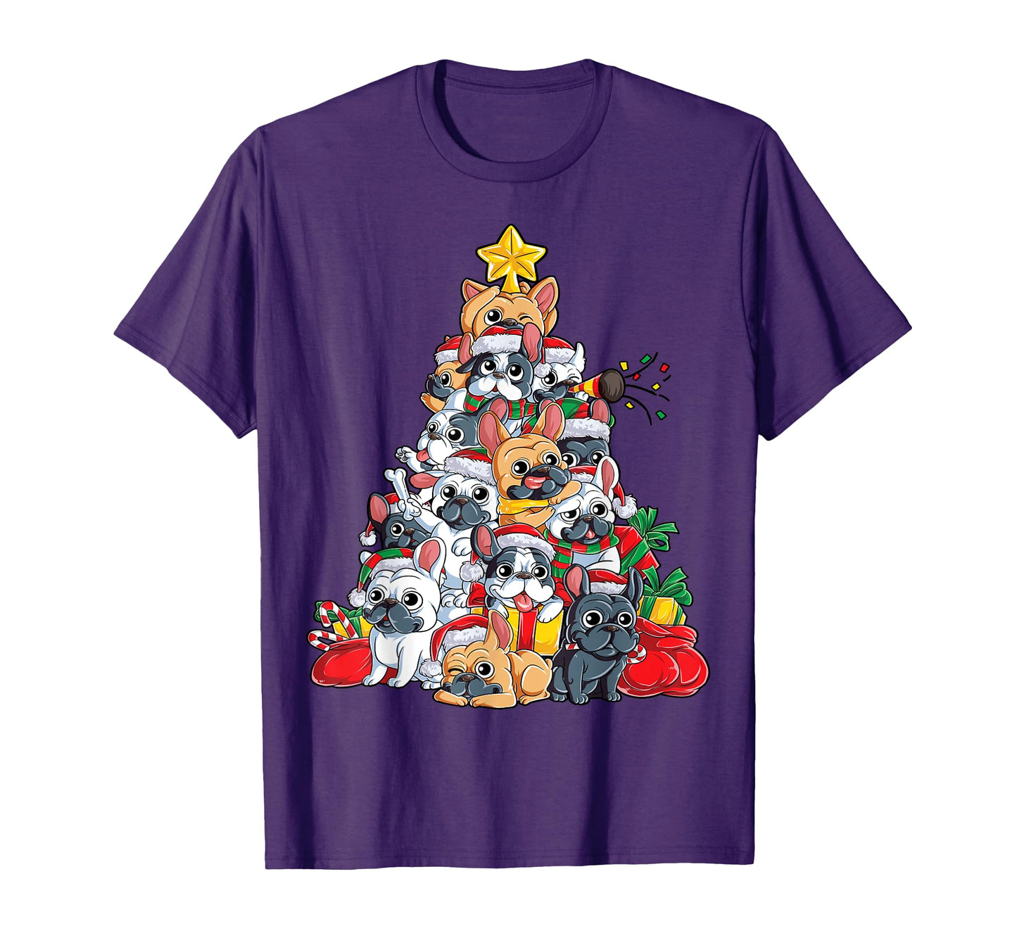 French Bulldog Christmas Tree Dog Santa Xmas Boys Dogmas T-Shirt