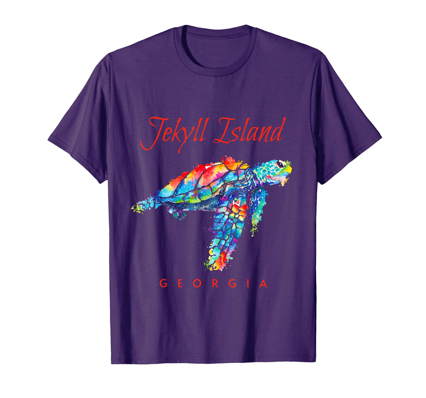 Jekyll Island Georgia Watercolor Sea Turtle T-Shirt