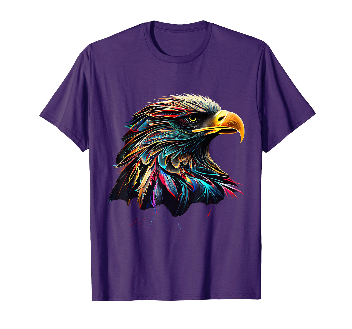 American Bald Eagle Lover Designs Unisex-Adults Bald Eagle Lovers Colorful Pop Art American Bald Eagle T-Shirt