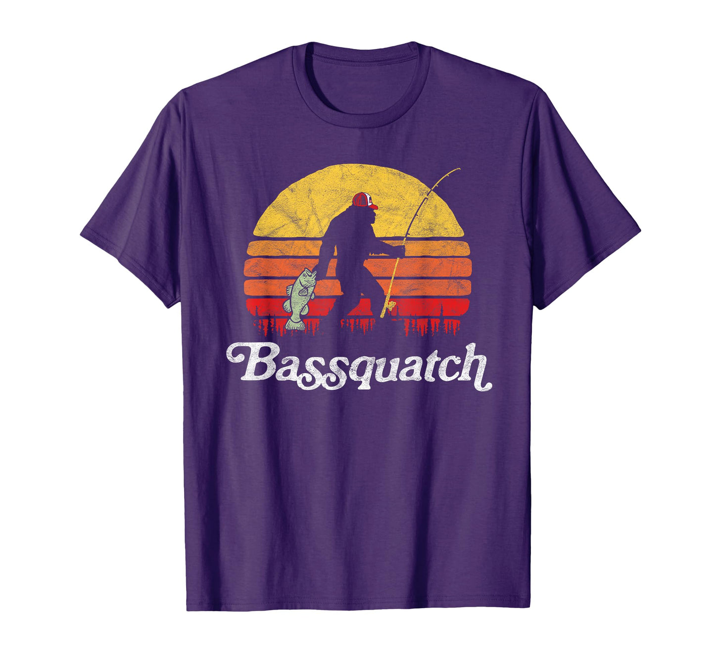 Bigfoot UFO Believer 2001 Tees Bassquatch! Funny Bigfoot Fishing Unisex Adults Kids Retro T-Shirt Black Medium