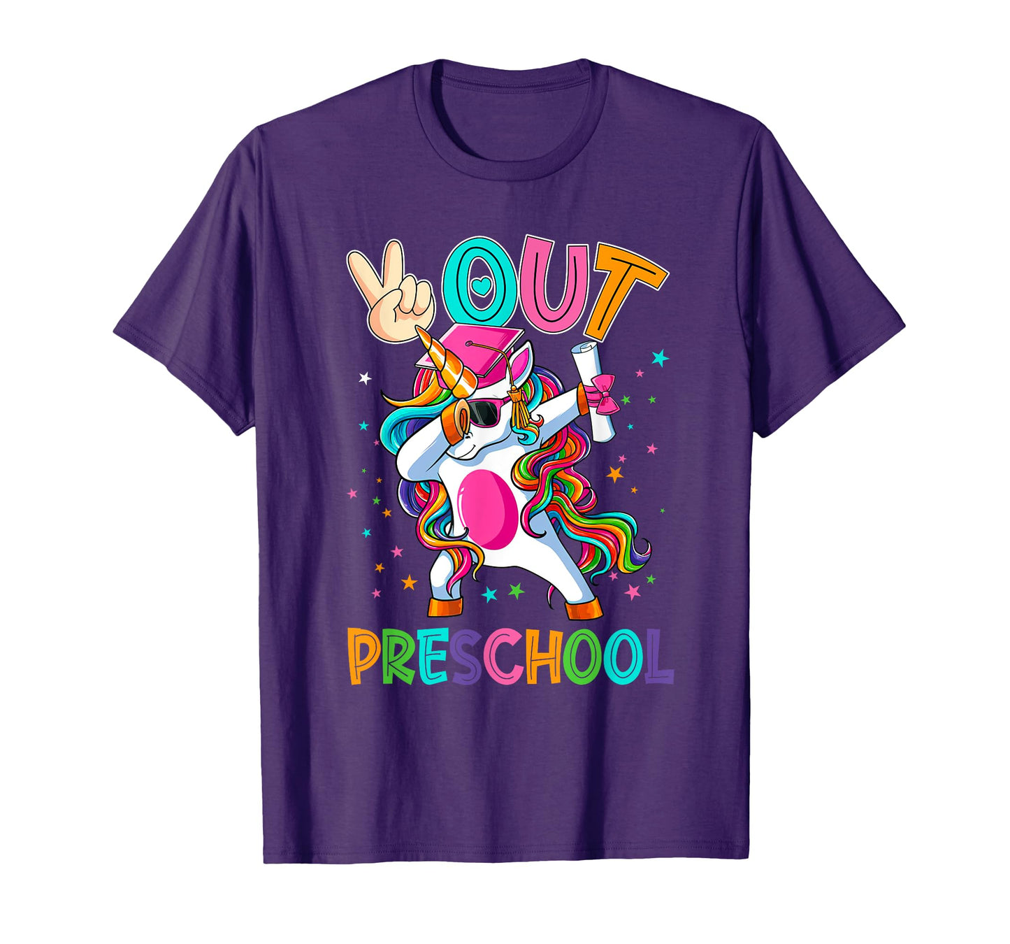 Unicorn Peace Out Preschool Graduate Graduation Last Day T-Shirt