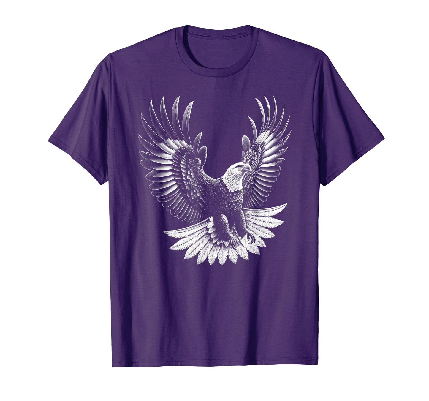 Proud Eagle with Spread Wings in Drawing Style T-Shirt