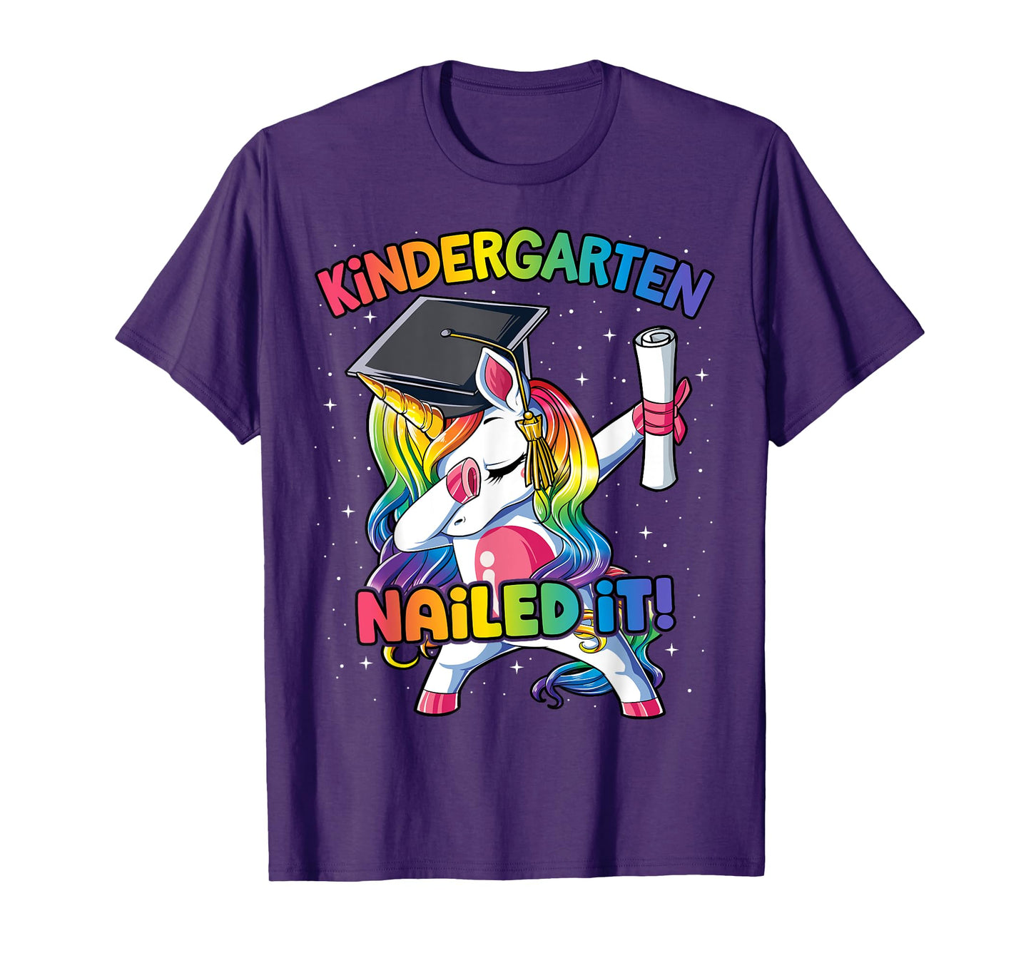 Dabbing Kindergarten Unicorn Graduation Class 2021 Nailed It T-Shirt
