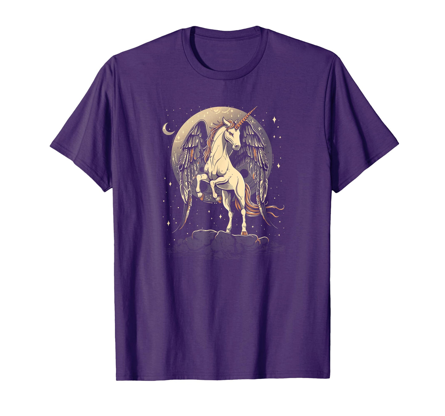 Moon Crescent Unicorn Fantasy Design For Women Dark T-Shirt