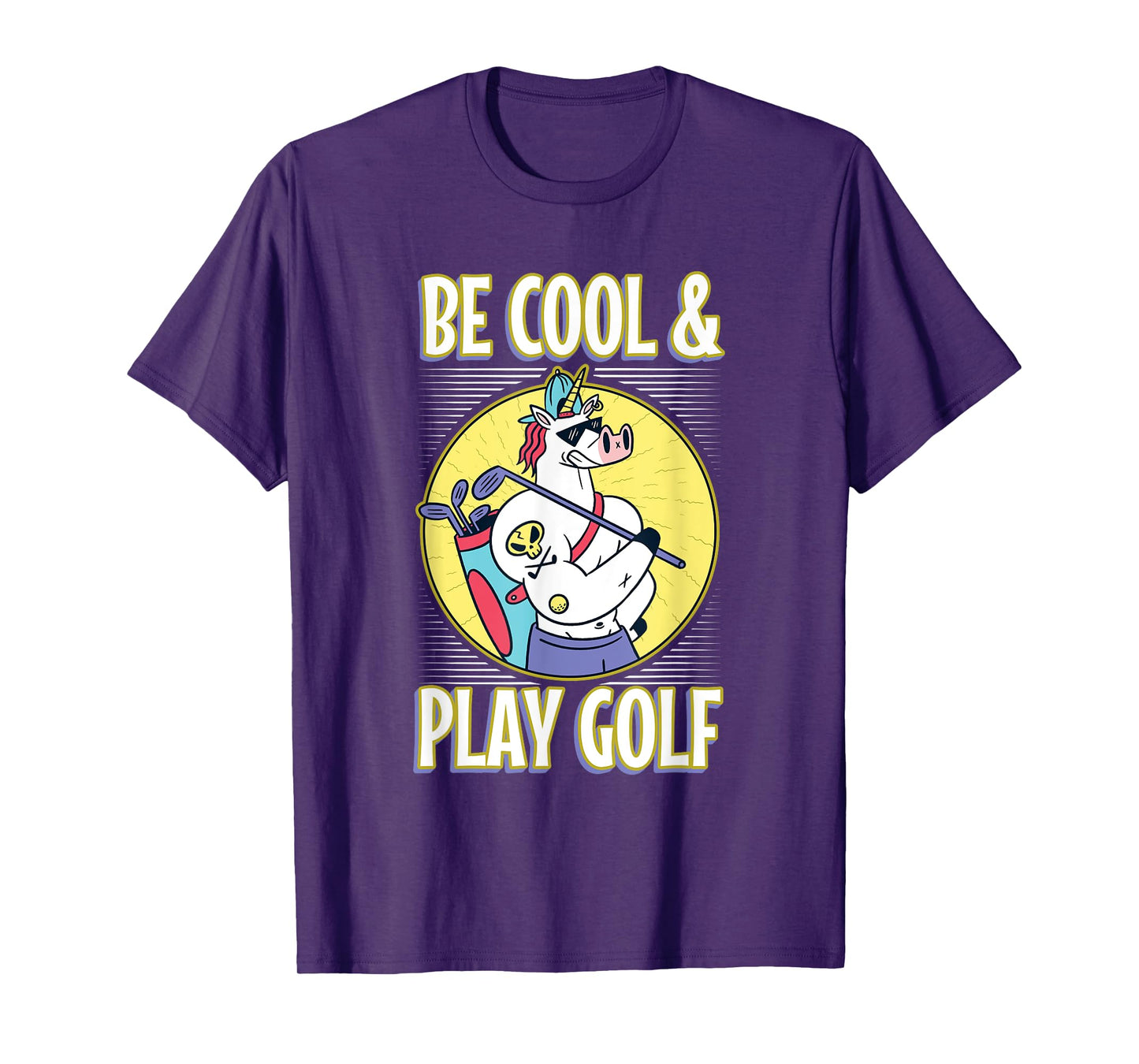 unicorn cool play golf sports golf club shades sports golfer T-Shirt
