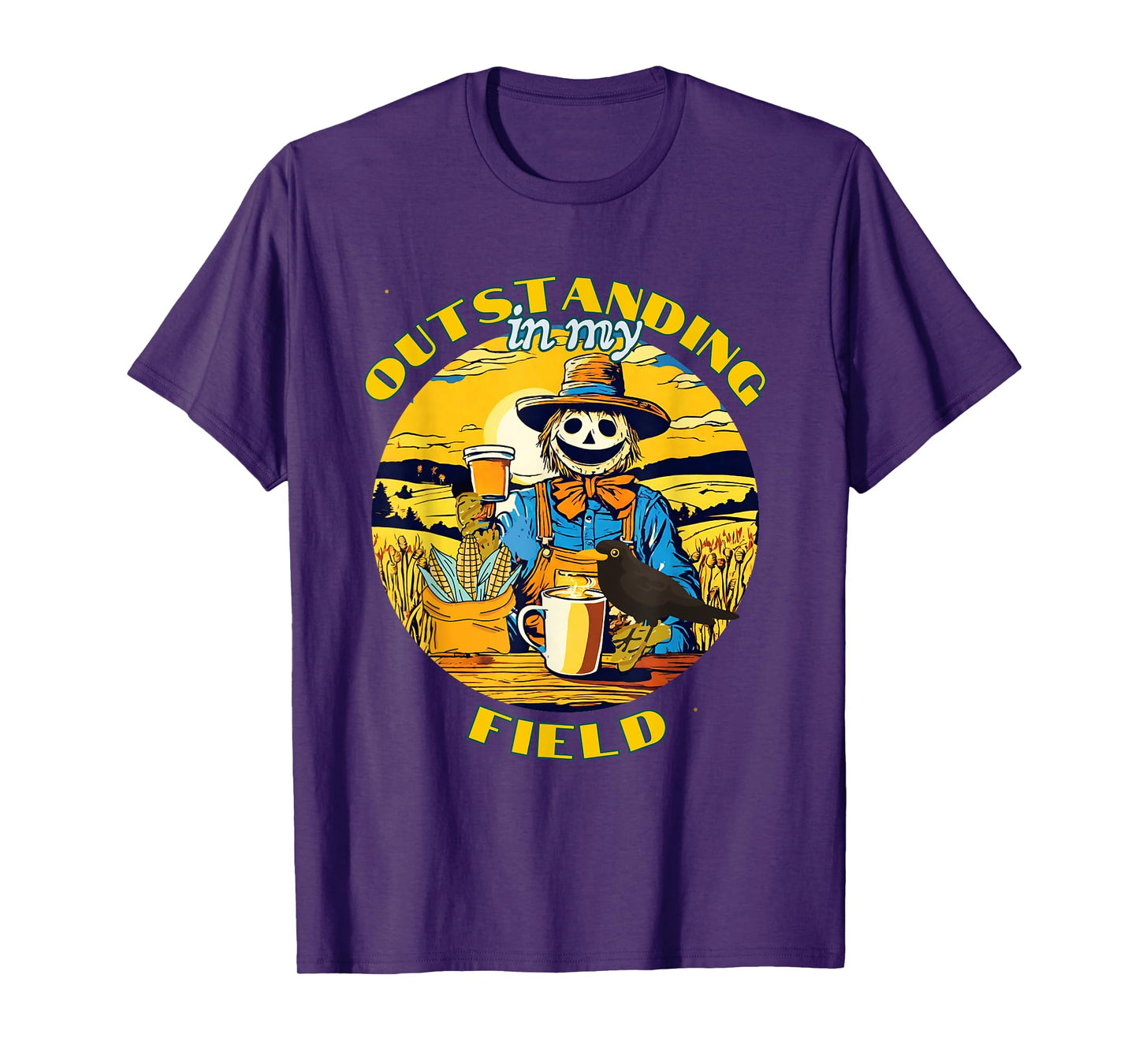 Funny Fall Scarecrow Outstanding in My Field Corn Maze T-Shirt