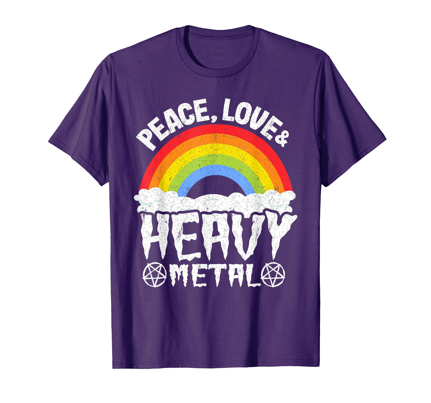 Kids Band Metal Rainbow Unicorn Peace Love & Heavy Metal T-Shirt