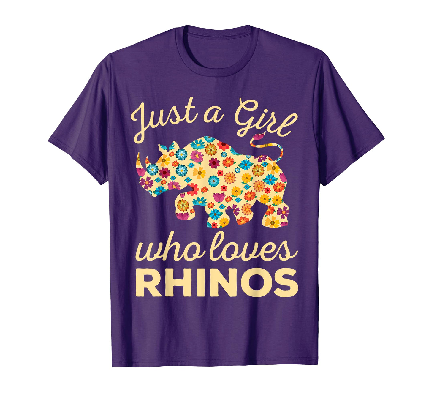 Just A Girl Who Loves Rhinos Rhinoceros Horn Safari Wildlife T-Shirt