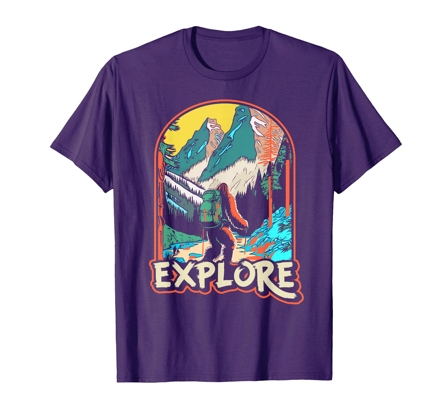 Explore! Hiking Bigfoot Sasquatch In Mountains & Nature T-Shirt