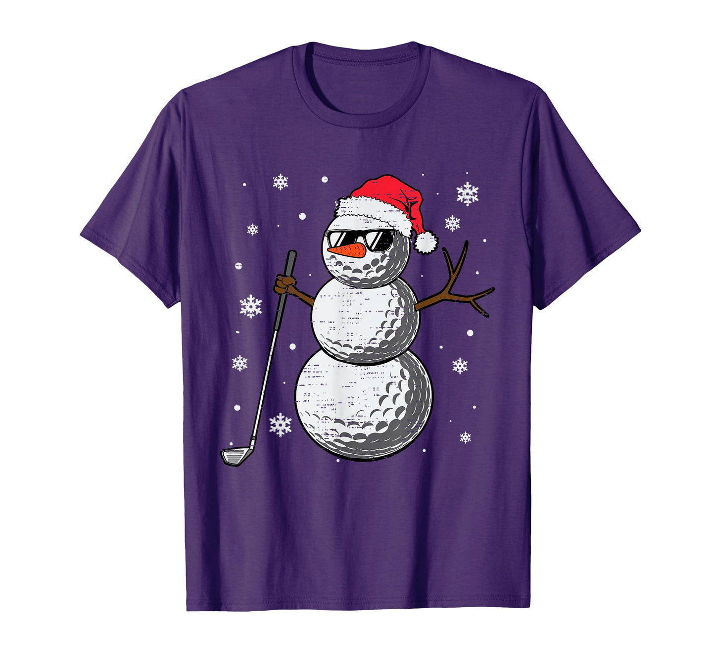 Christmas Golf Snowman Hat Santa Xmas Golfer Mens Boy Kids T-Shirt