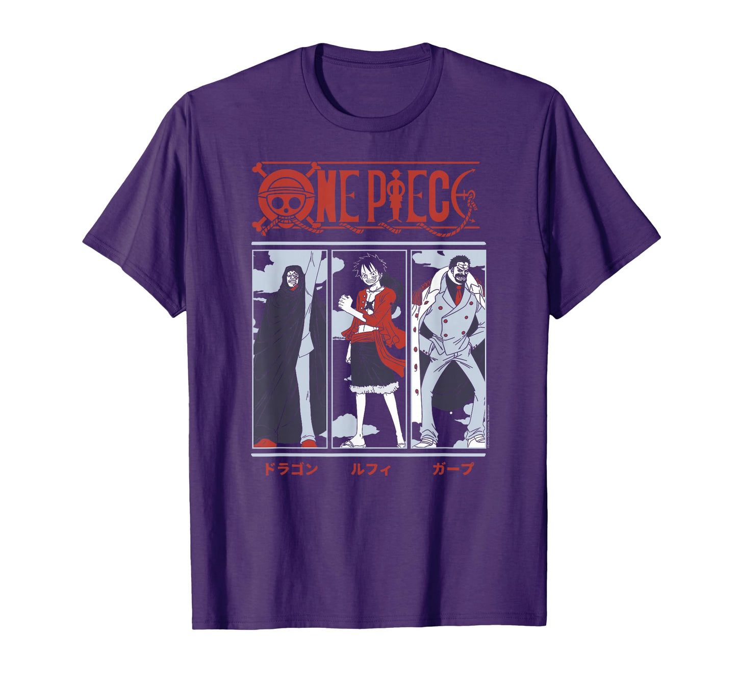 One Piece Anime Meet the Monkeys Dragon, Luffy, and Garp T-Shirt