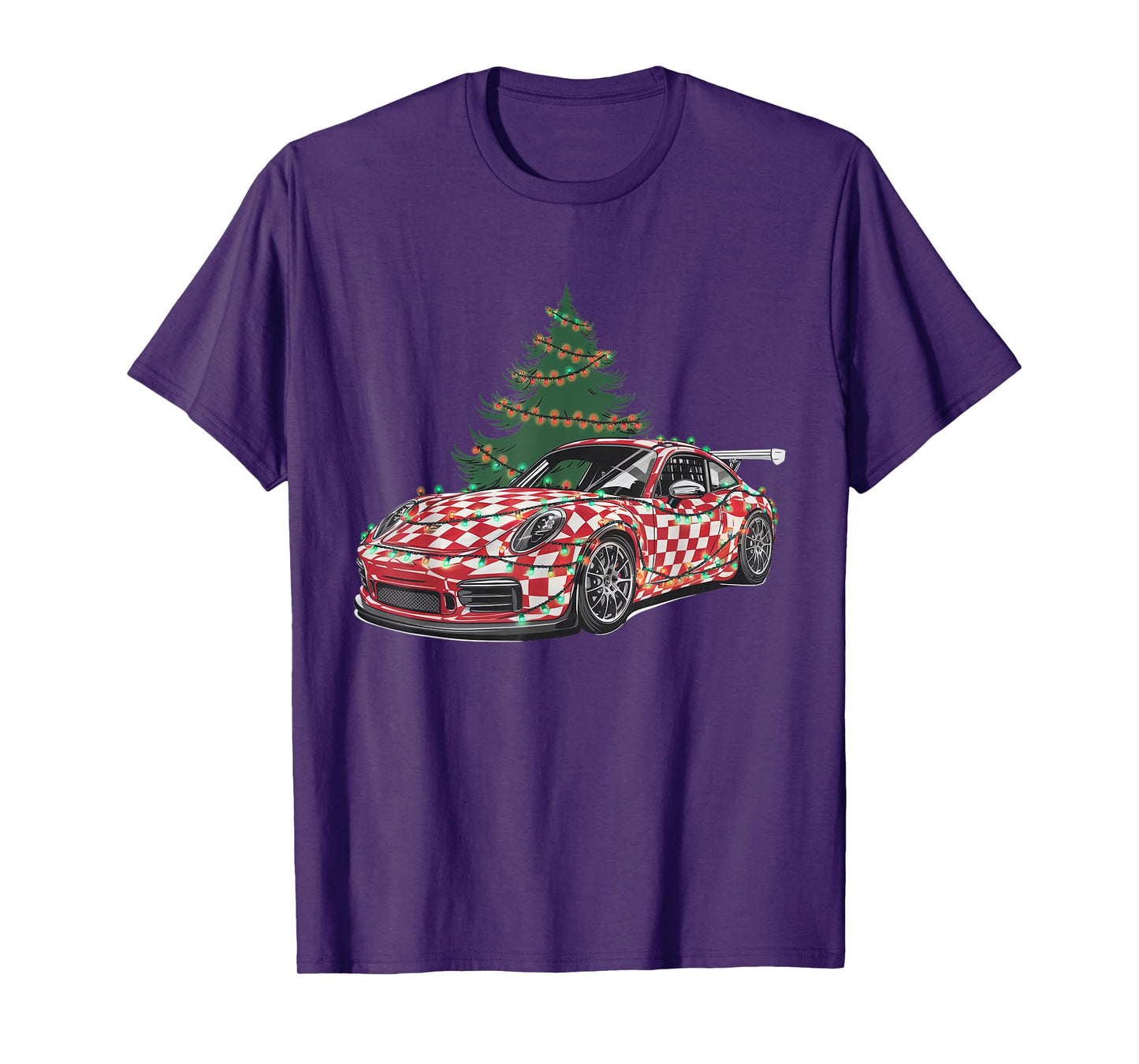 Race Car Christmas Tree & Lights Racing Car Xmas For Kid Men T-Shirt