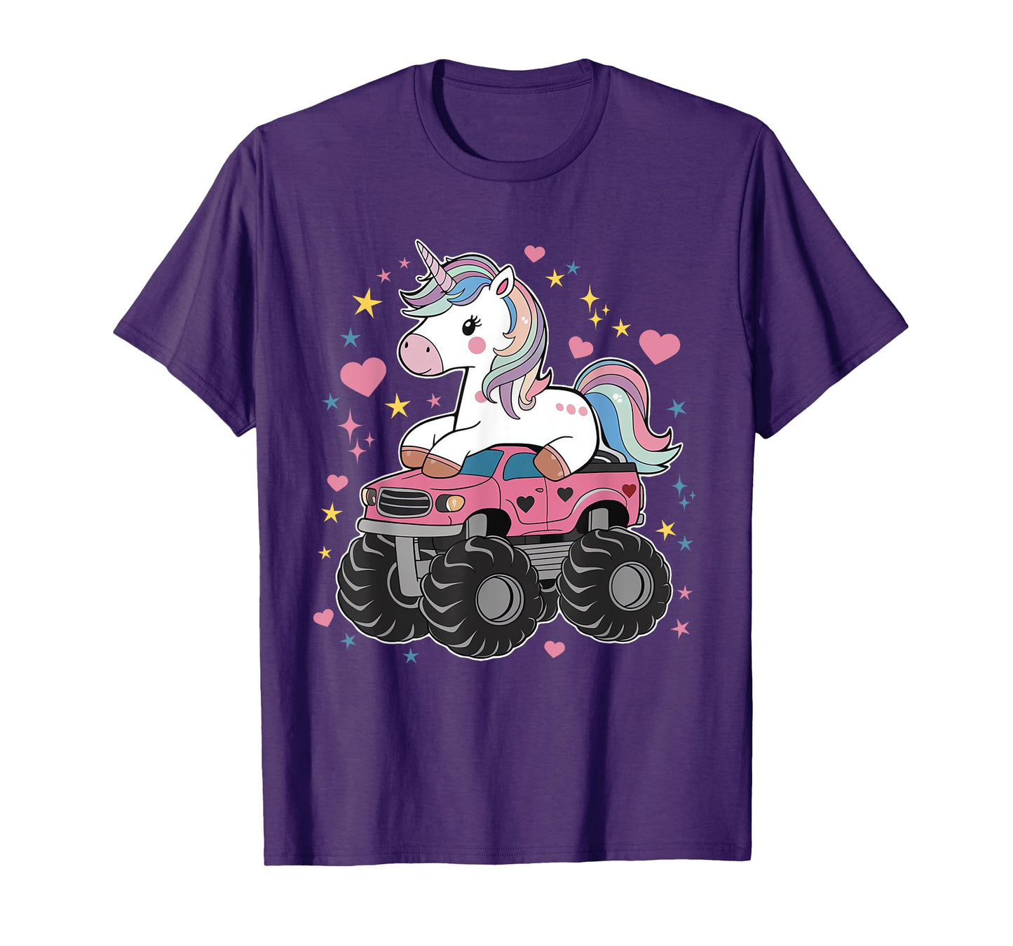 Monster Truck Unicorn Birthday Party Girl Monster Truck T-Shirt