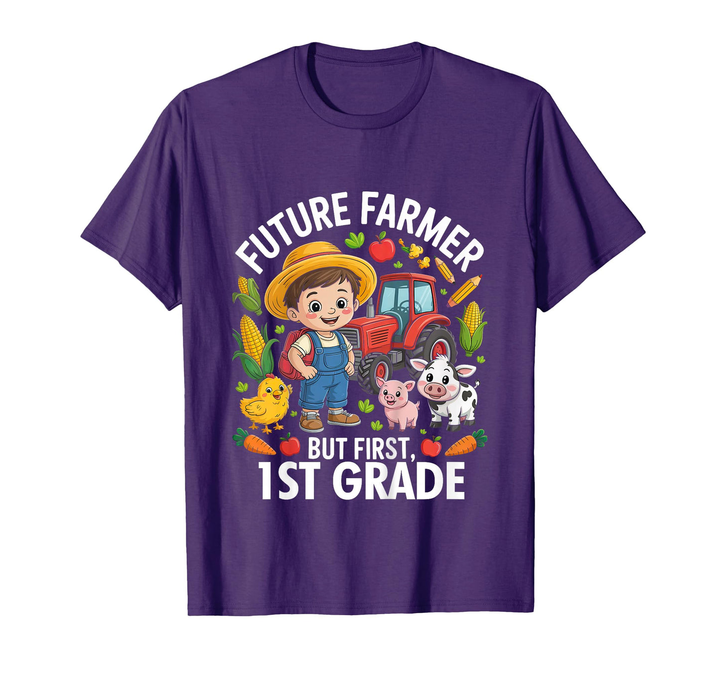 Kids Future Farmer 1st Grade Student Back to School Boy Kids T-Shirt