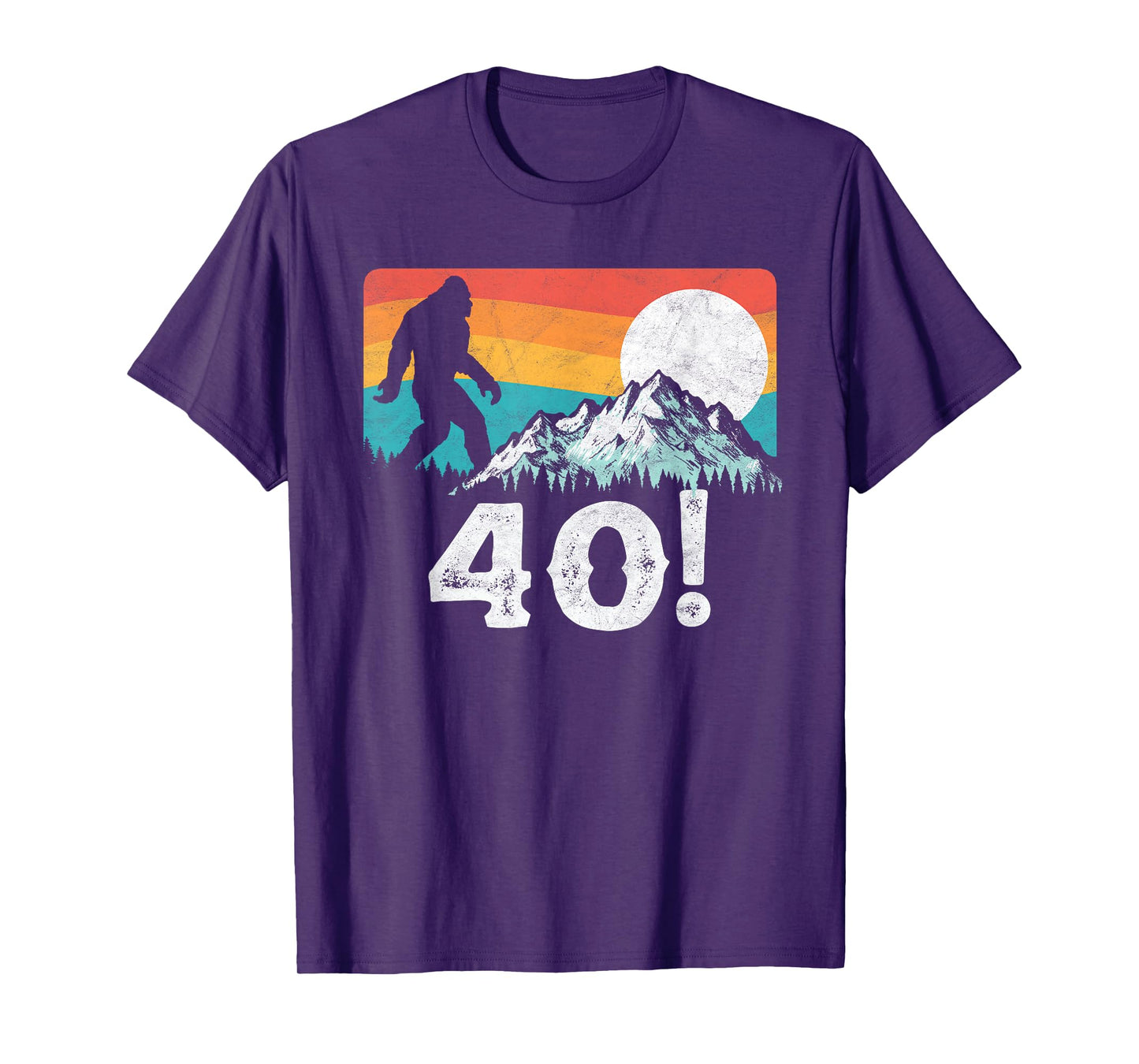 Funny Bigfoot Mountains 40th Birthday Vintage Graphic T-Shirt