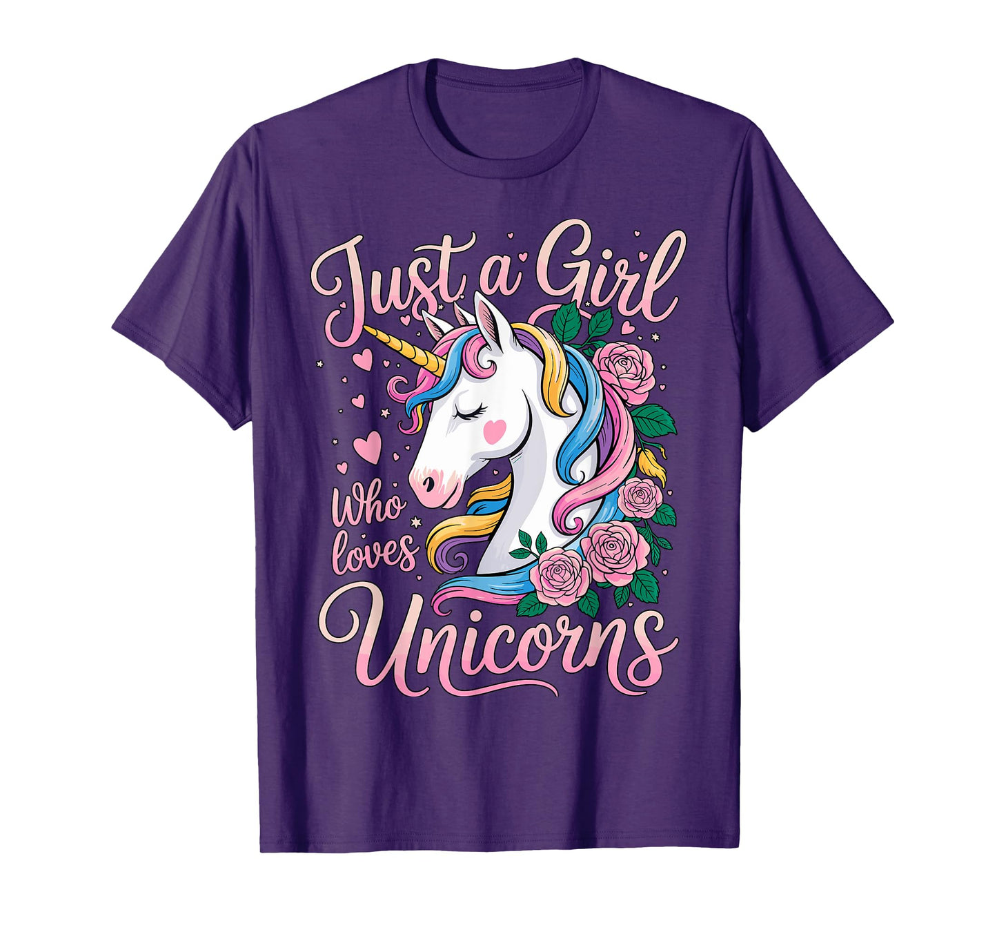 Unicorn Cute Just a Girl Who Loves Unicorns T-Shirt