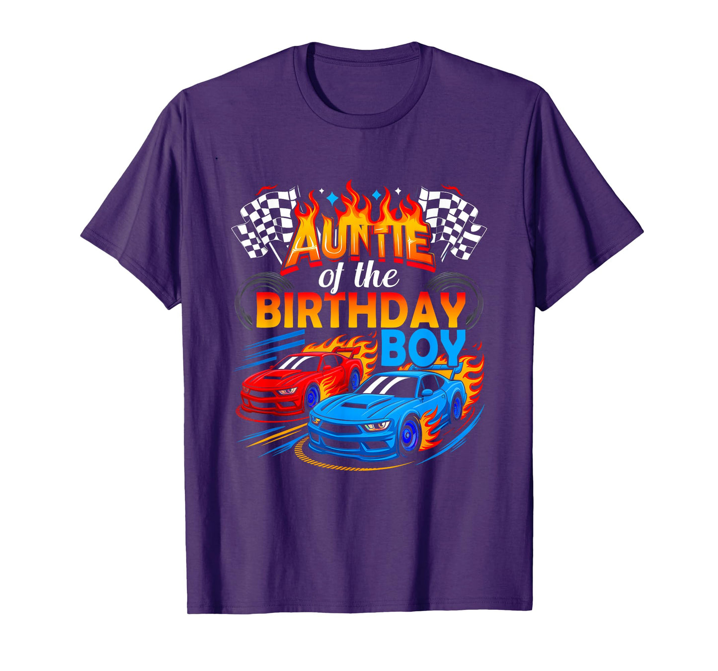 Auntie Of The Birthday Boy Race Car Birthday Party Racing T-Shirt