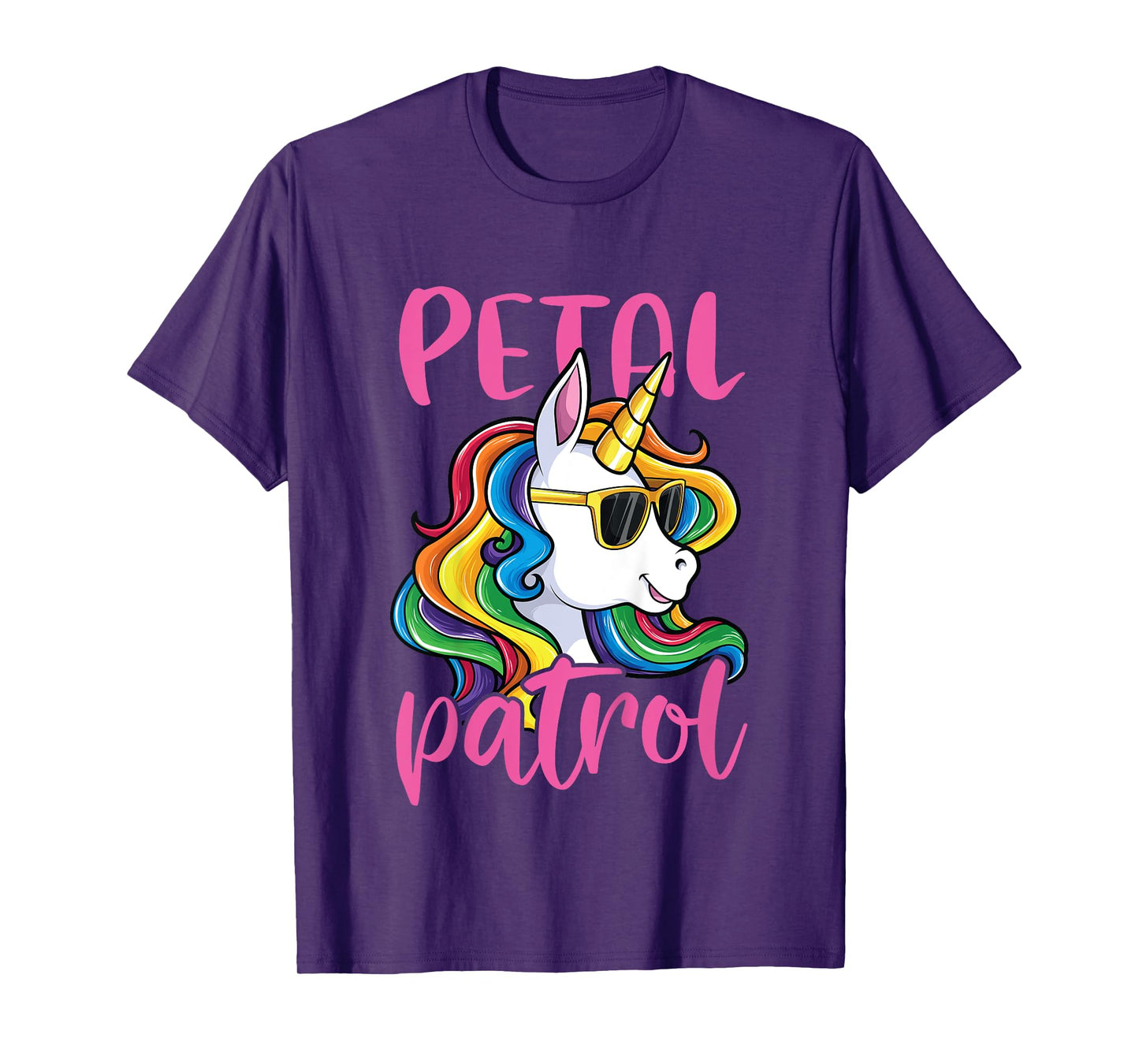 Flower Girl Shirt Girls Kids Wedding Unicorn Petal Patrol T-Shirt