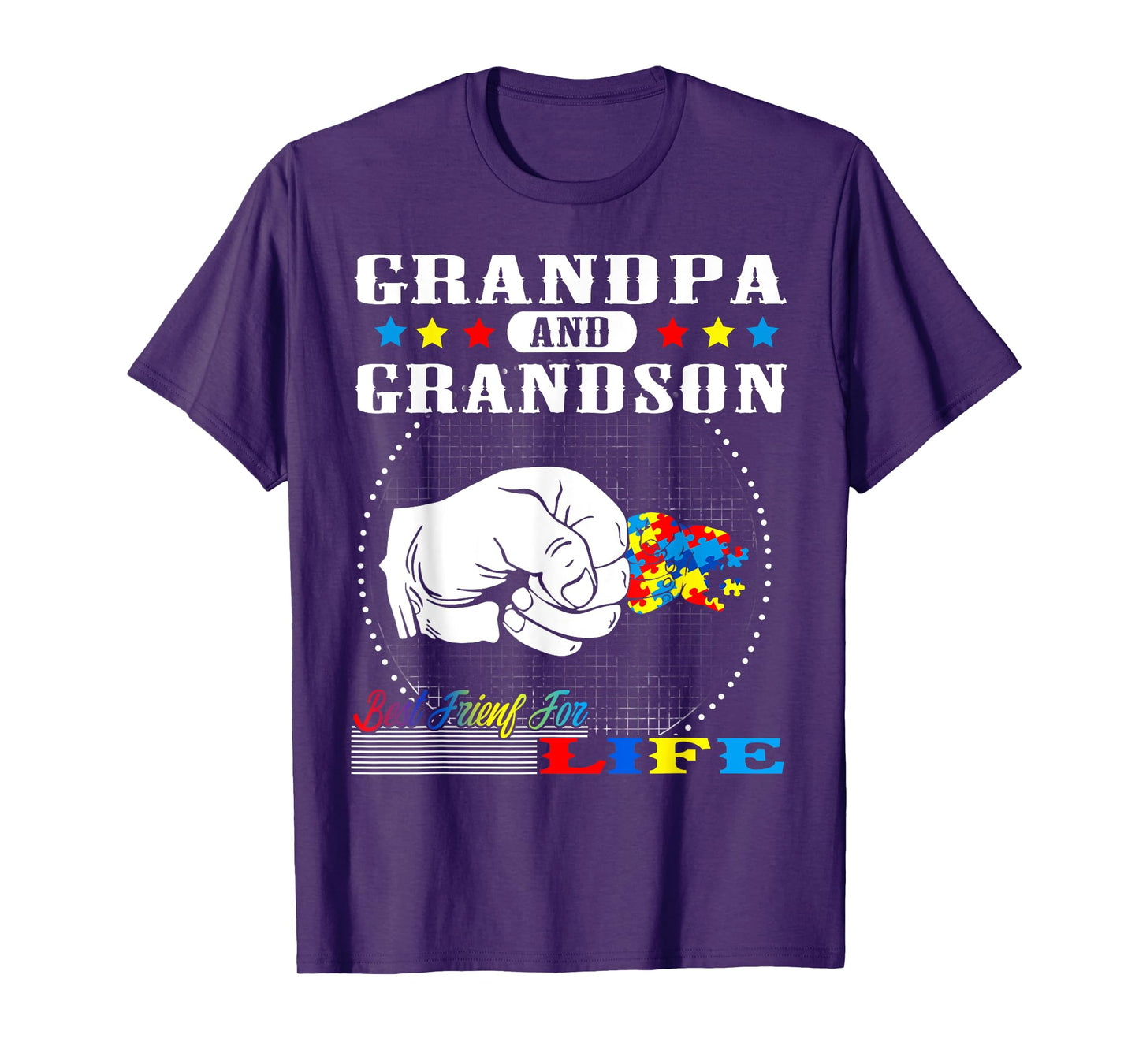 Autism Awareness Grandpa Grandson Best Friend for Life Gift T-Shirt