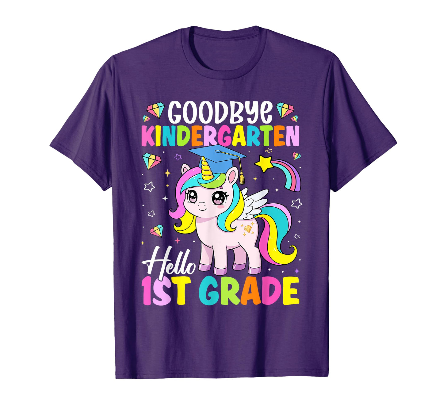 Graduation Goodbye kindergarten Hello 1st Grade Unicorn Girl T-Shirt