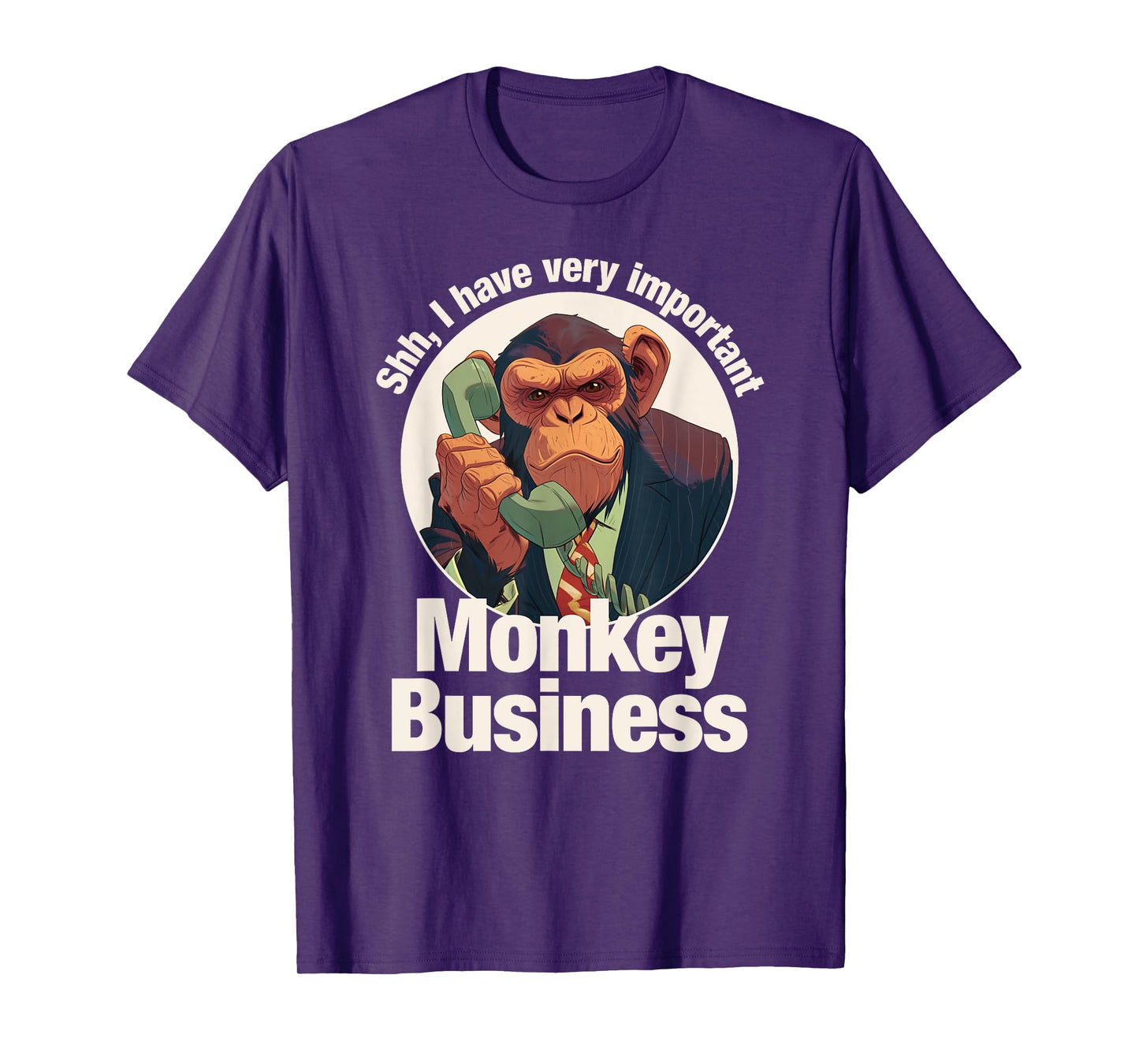 Tripping Yarns Shh, Important Monkey Business Funny Ape, Chimpanzee Kids T-Shirt