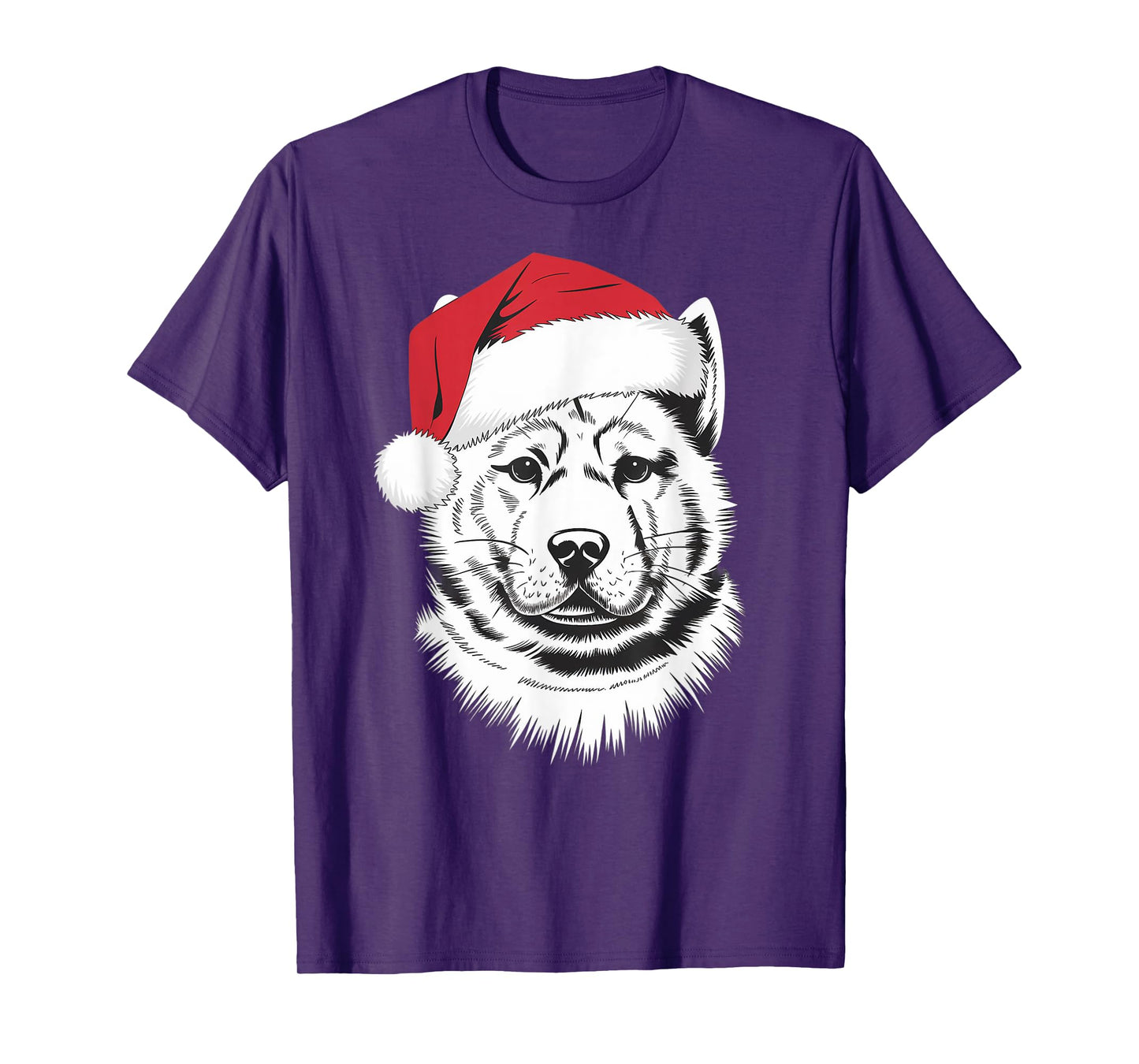 Joyful Akita Santa Dog on Akita Christmas T-Shirt