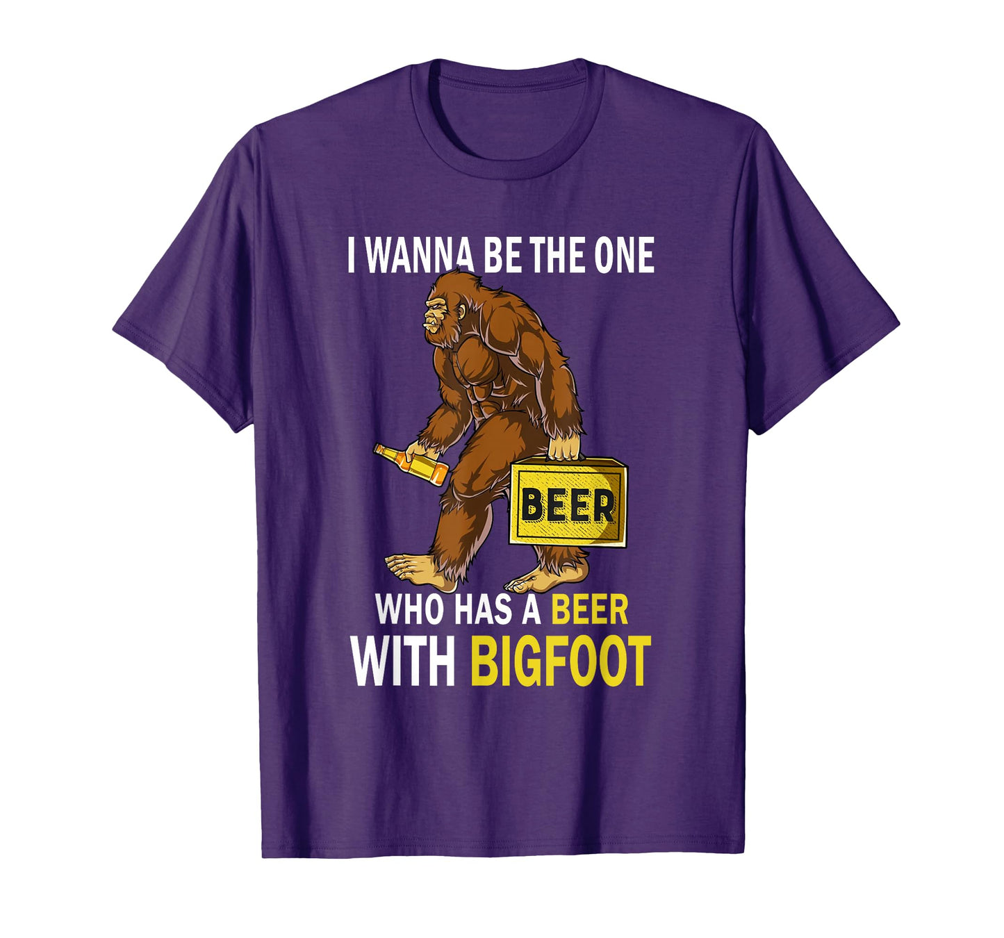 Beer With Bigfoot Idea Gift Sasquatch Man's T-shirt T-Shirt