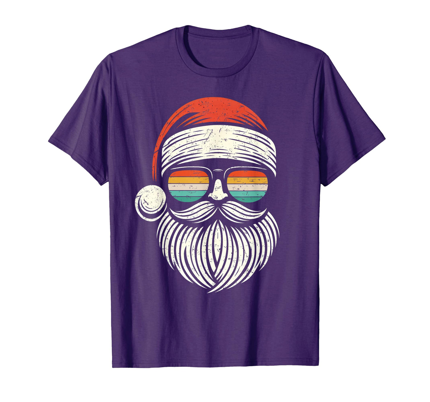 Christmas Santa Face Retro Sunglasses Xmas Men Women Kids T-Shirt
