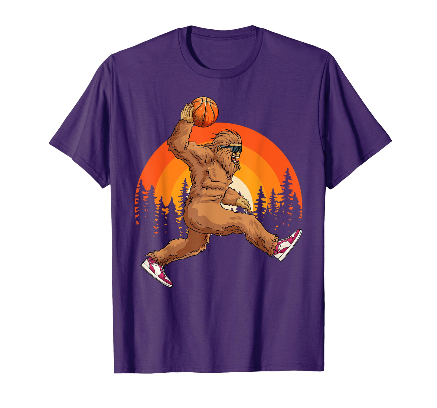 Bigfoot Basketball Vintage Retro Baller Sasquatch Big Foot T-Shirt