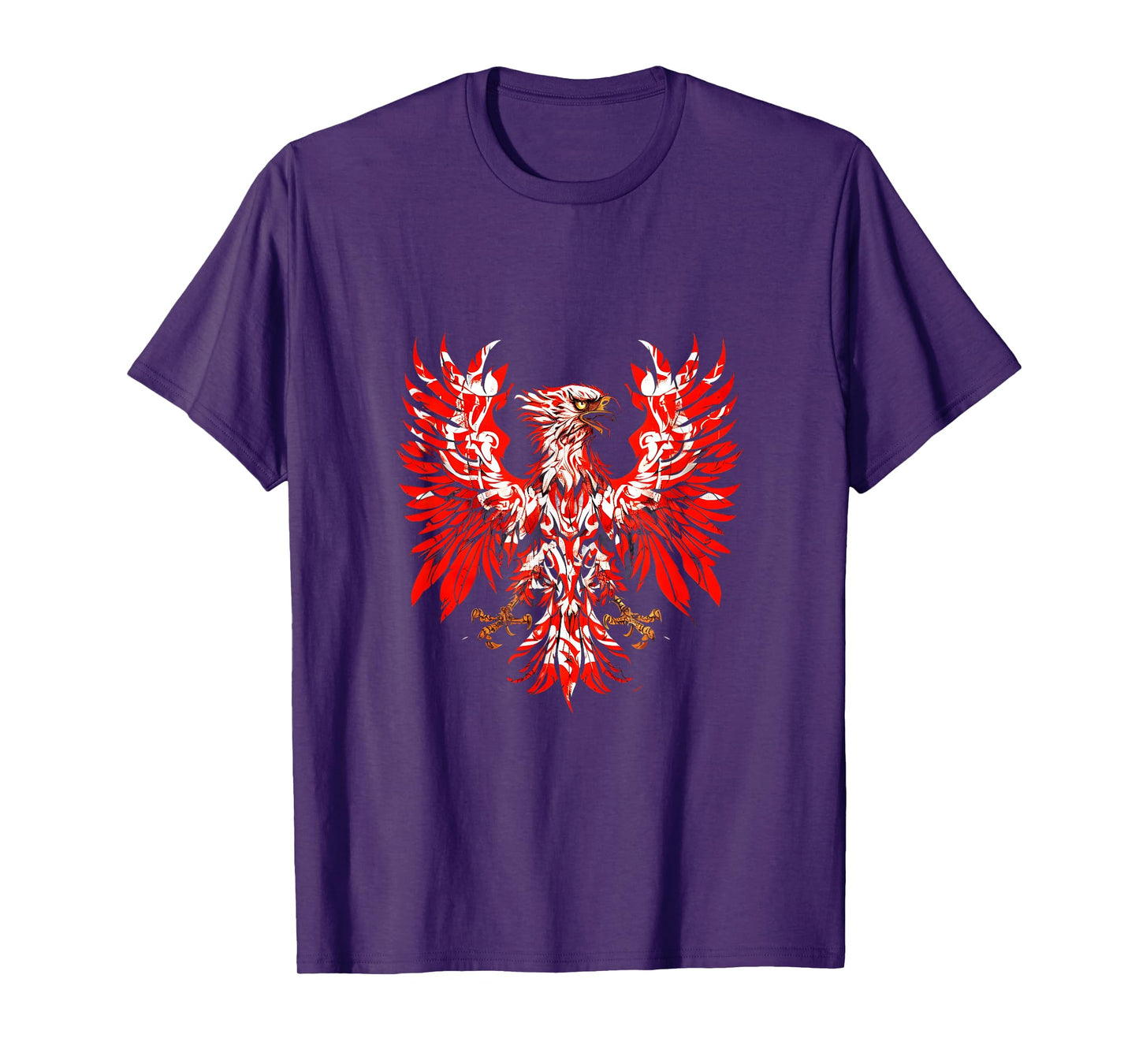 PolishDesigns Polish Eagle Poland Polska T-Shirt - Black, Small, Classic Fit, Short Sleeve, Unisex-Adult, All Ages, Polish Heritage, Flag Enthusiasts