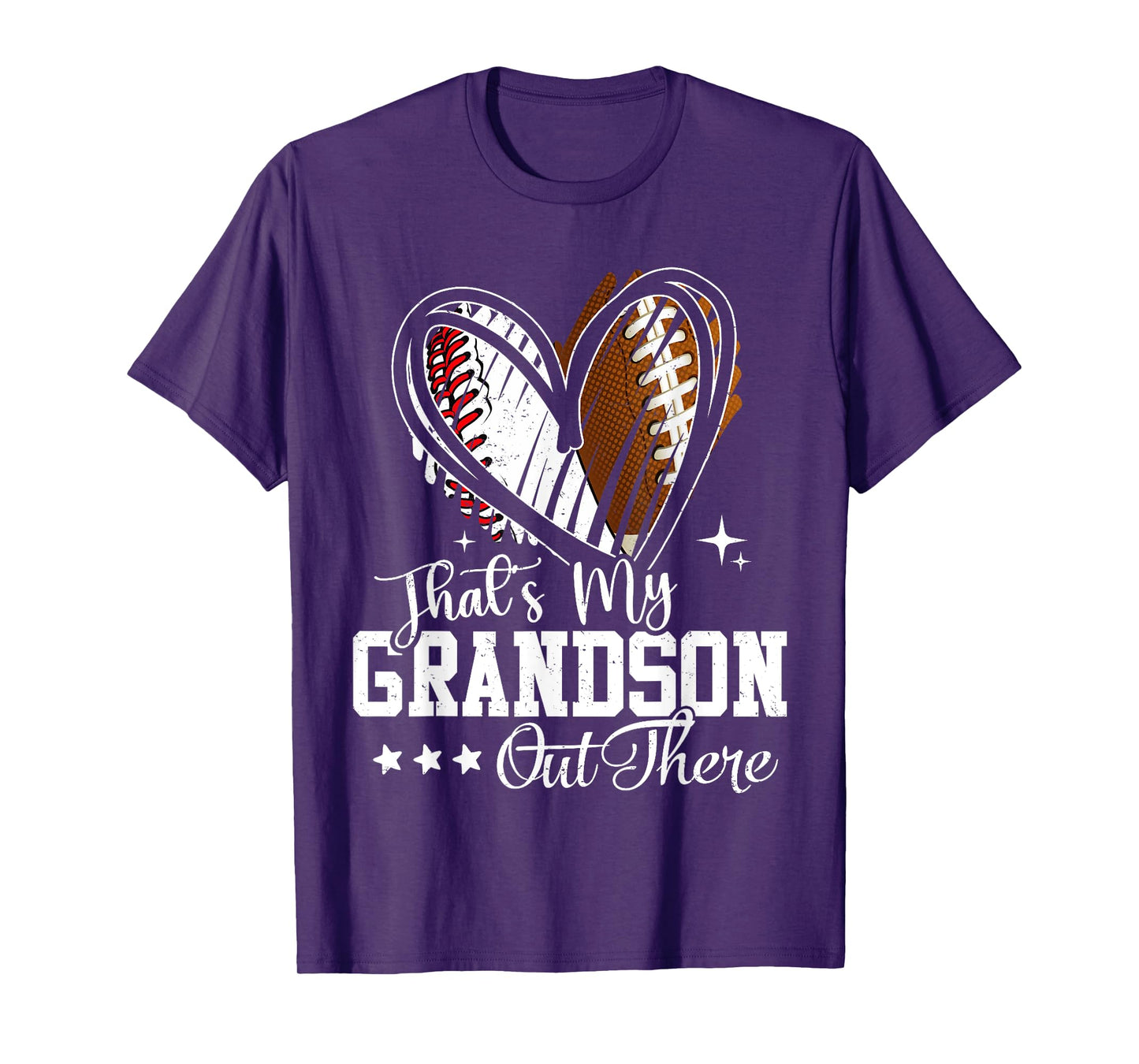 That's My Grandson Out There Baseball Football Grandma T-Shirt