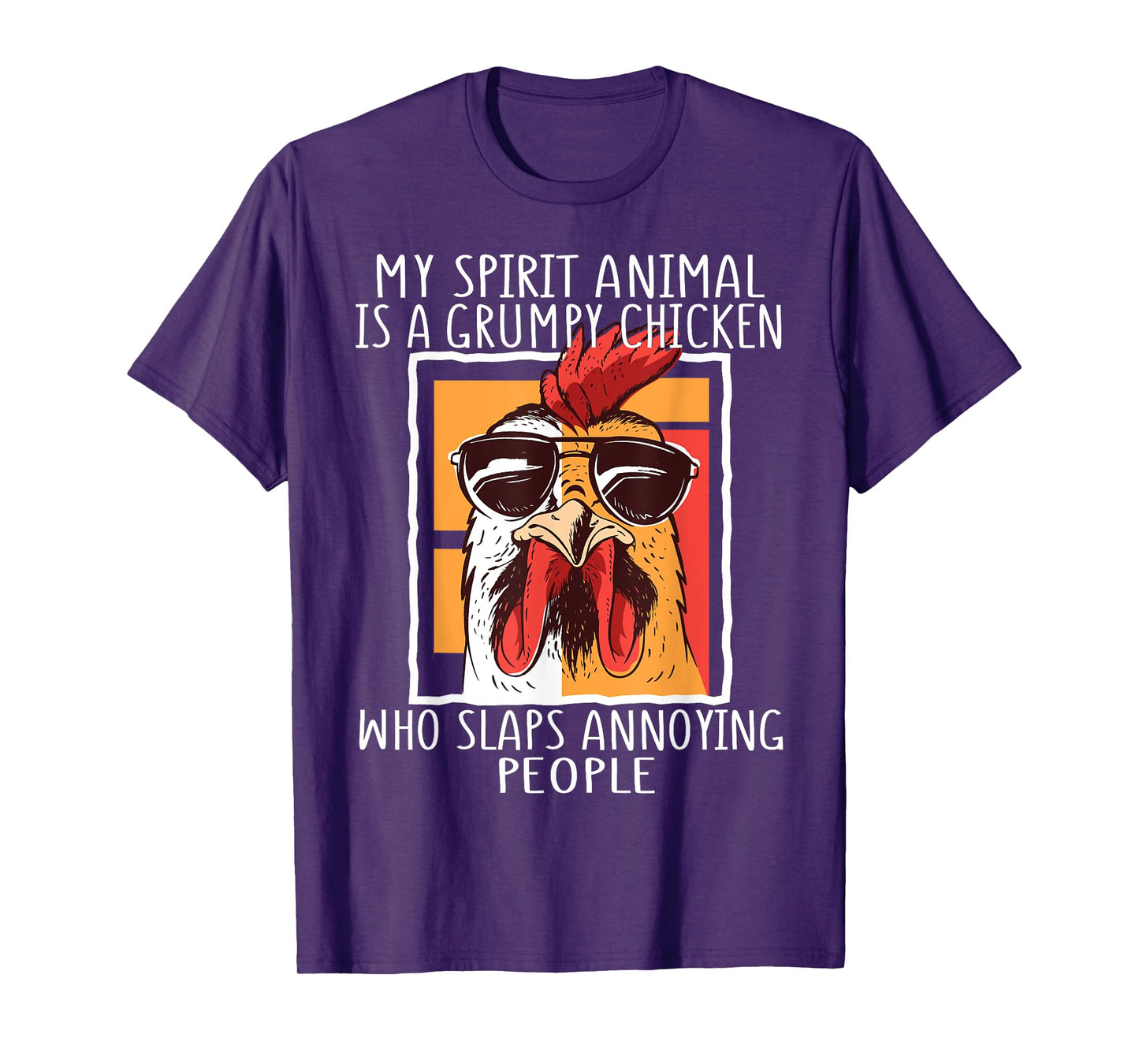 My Spirit Animal Is A Grumpy Chicken Funny Retro Vintage T-Shirt