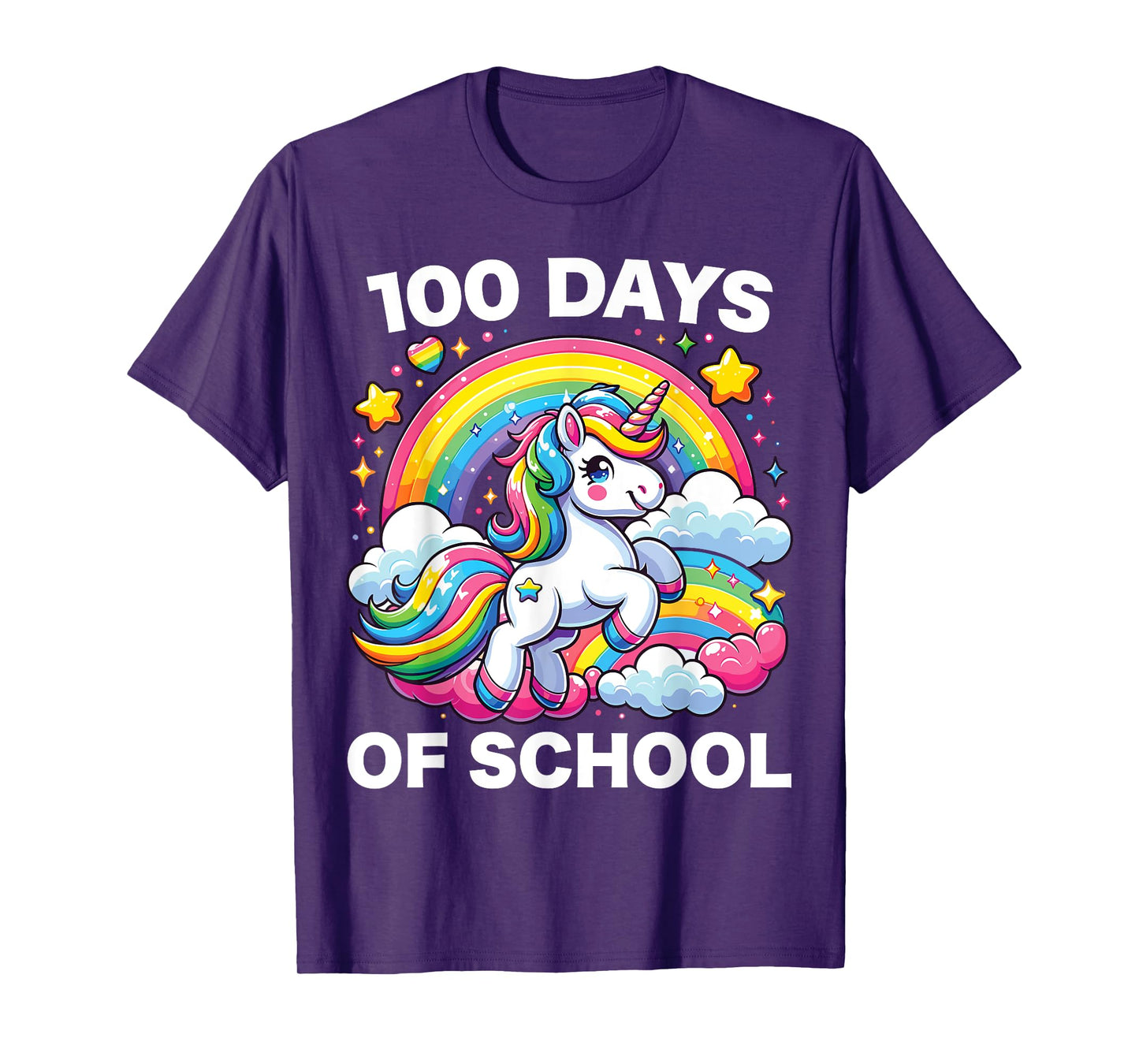 100 Days of School Unicorn Girls Teacher 100th Day of School T-Shirt