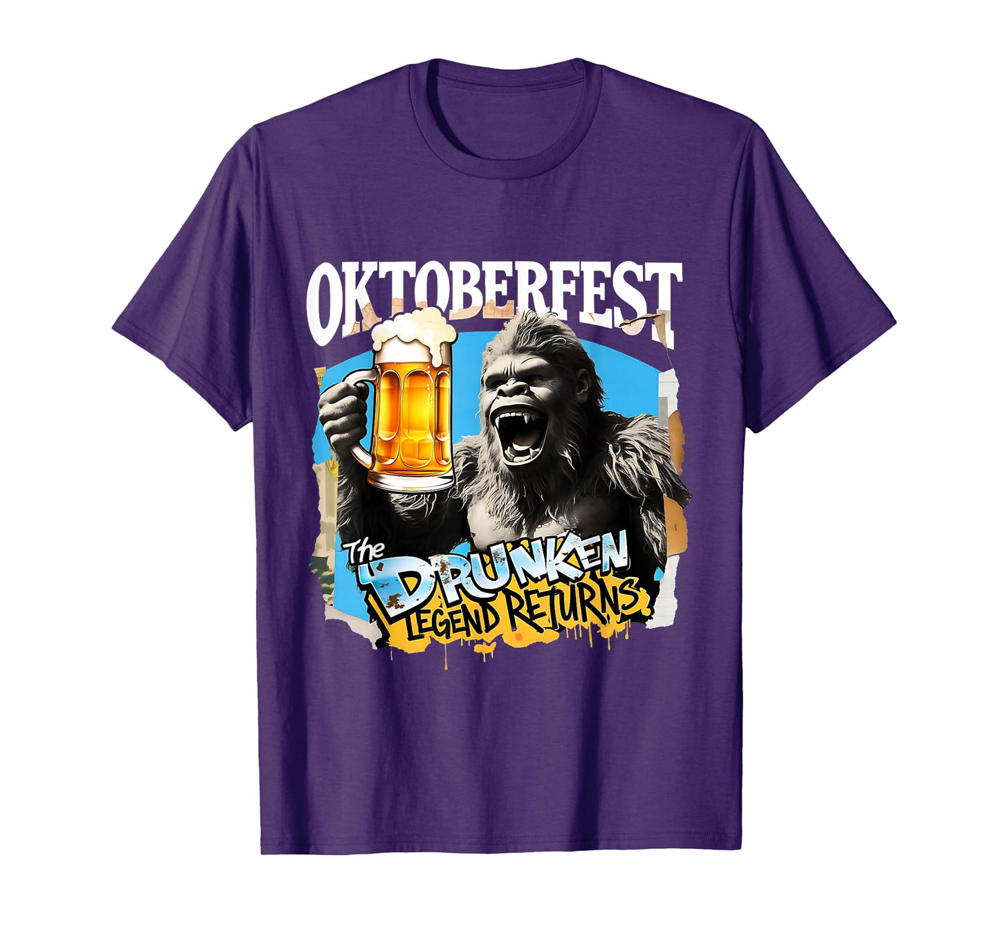 Oktoberfest Bigfoot The Drunken Legend Returns Beer Party T-Shirt