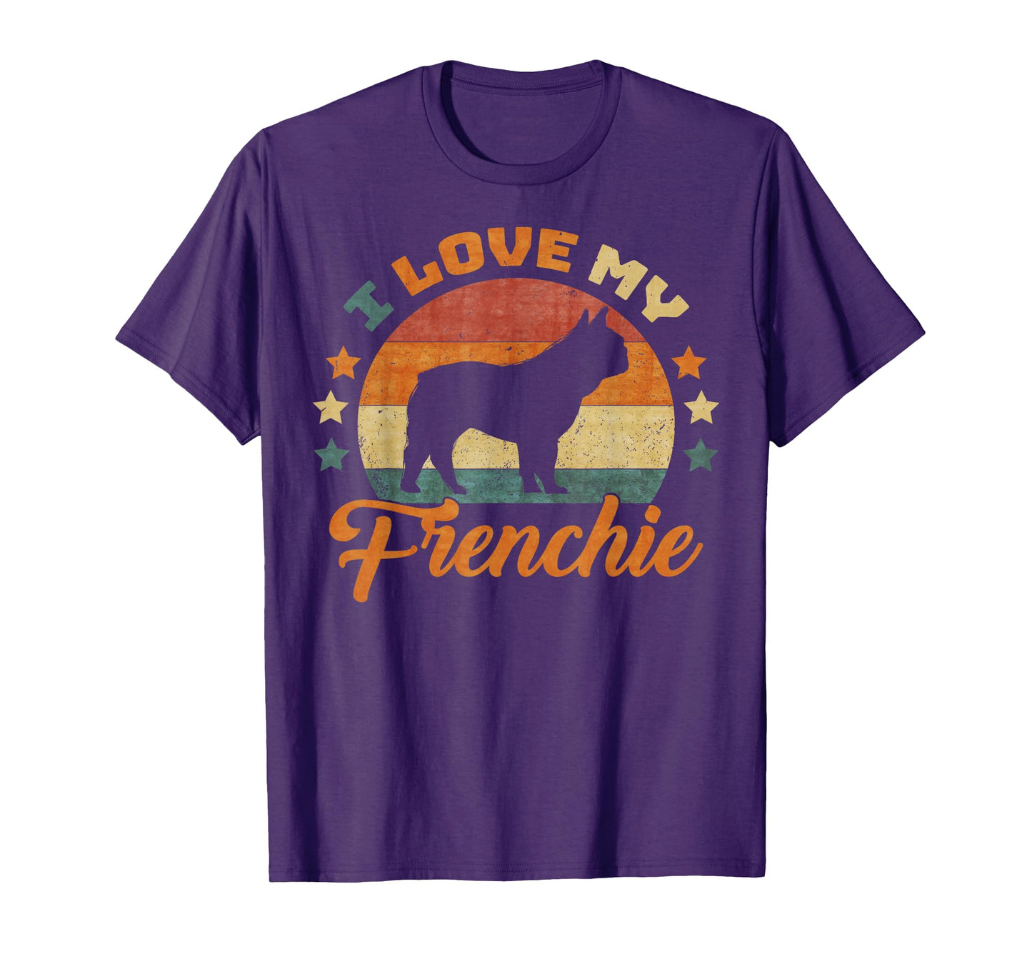 Vintage Retro I Love My French Bulldog Funny Frenchie Lover T-Shirt