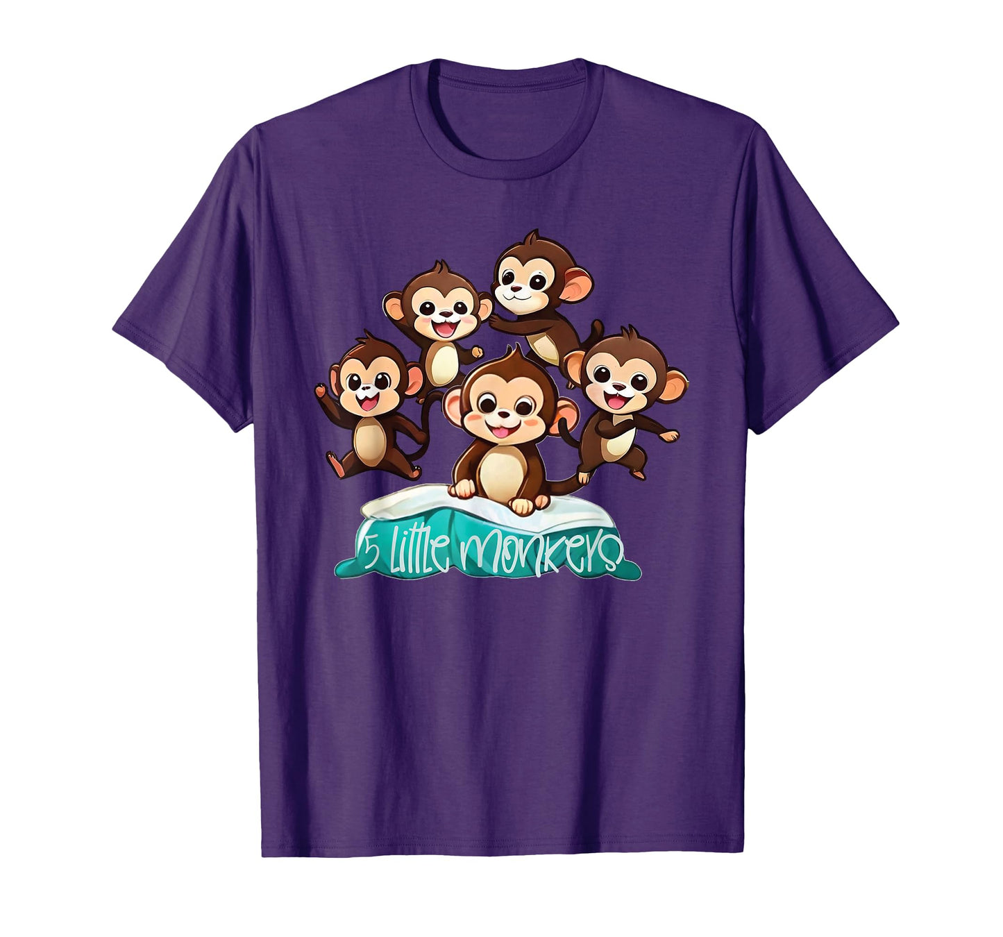 Cool Five Little Monkeys Jumping on The Bed for kids T-Shirt