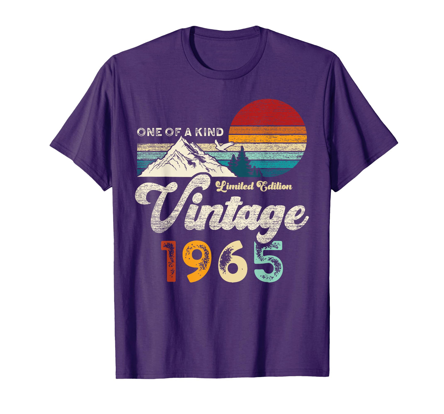 Vintage 1965 Mountains Eagle Retro 60th Birthday T-Shirt