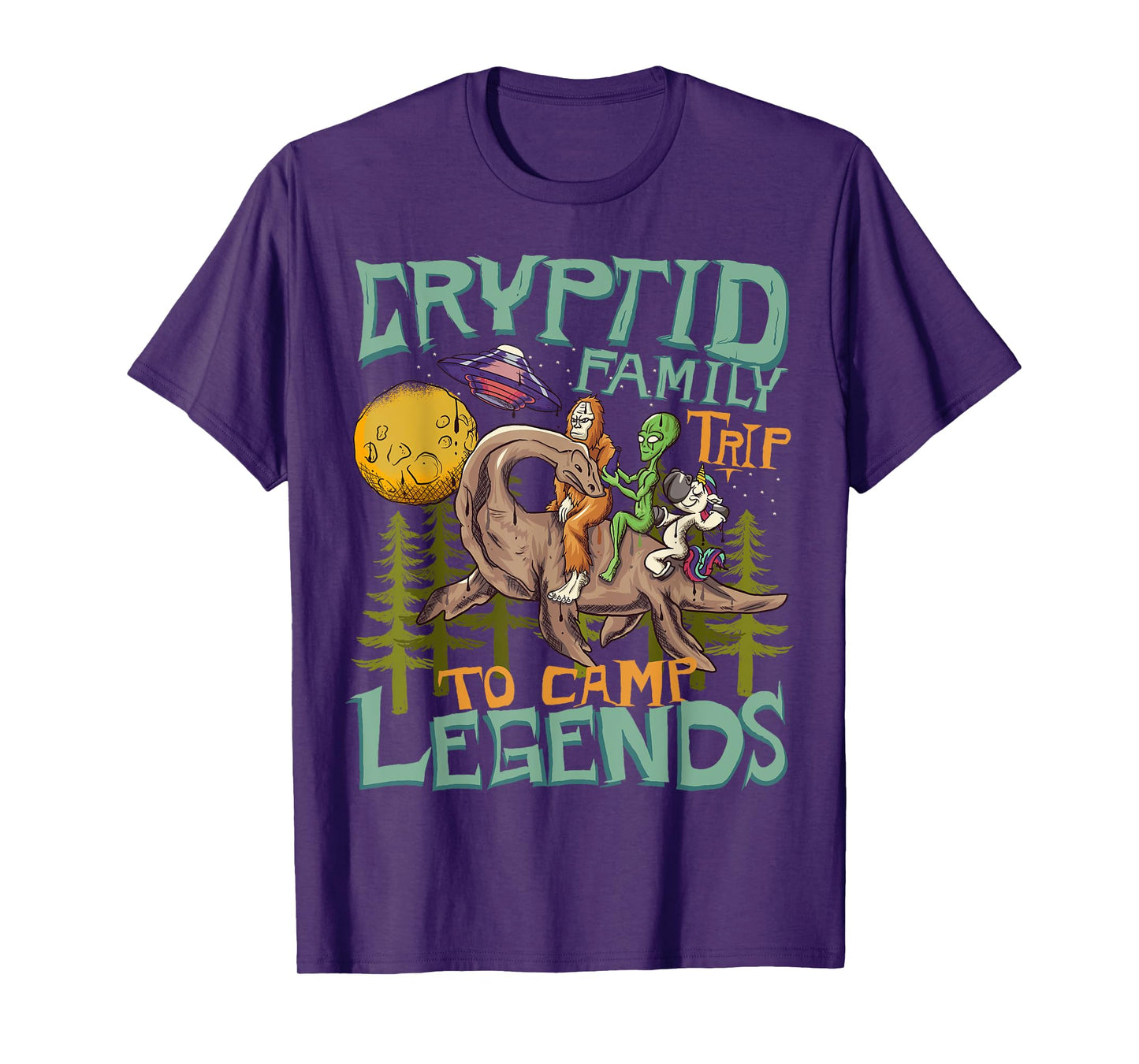 Funny Bigfoot Nessie Unicorn Alien - UFO - Cryptid Legends T-Shirt