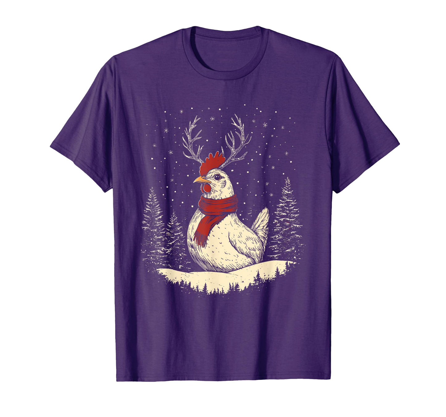 Chicken Reindeer Farmer Christmas Xmas T-Shirt