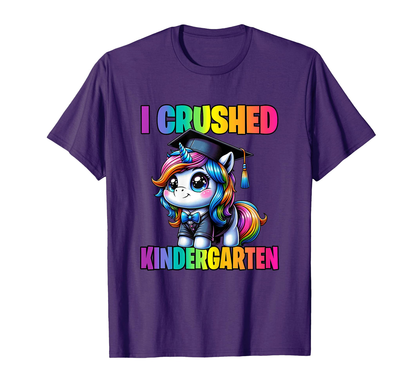 Graduation I Crushed Kindergarten Unicorn Girls Grad Magical T-Shirt