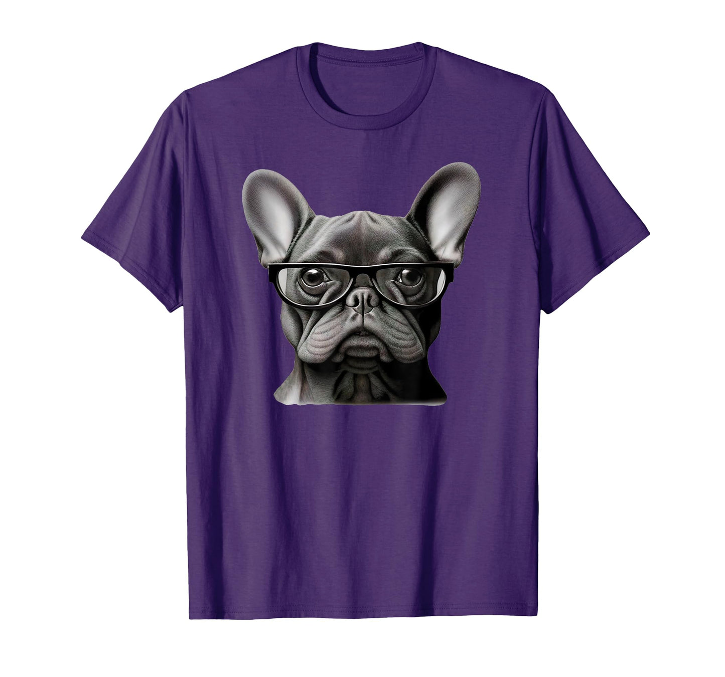 Funny French Bulldog Face Cute Frenchie Mama With Glasses Men Women Girls Kids T-Shirt
