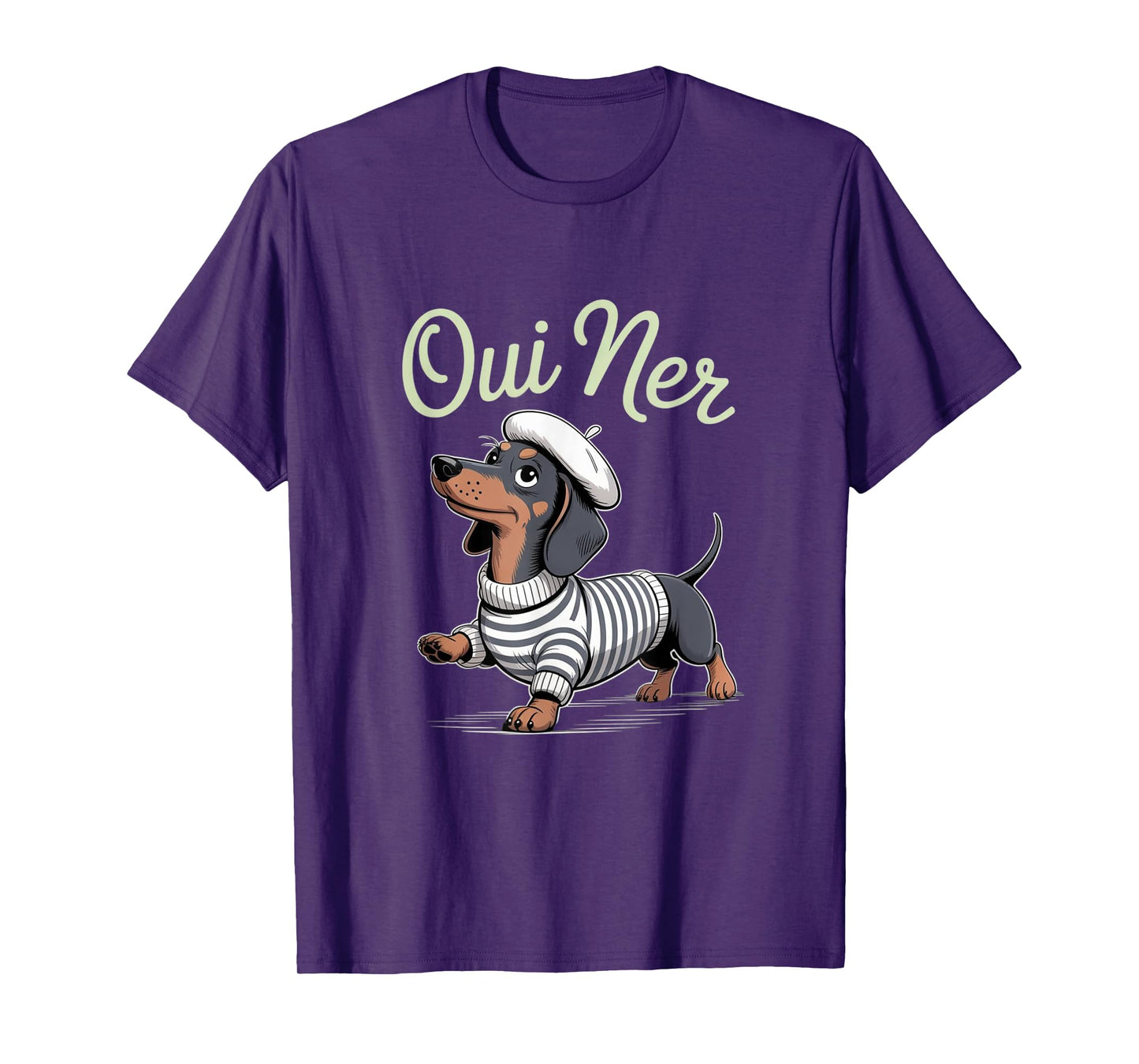 Oui Ner Dachshund Wiener Dog French Humor Funny Sausage Dog T-Shirt
