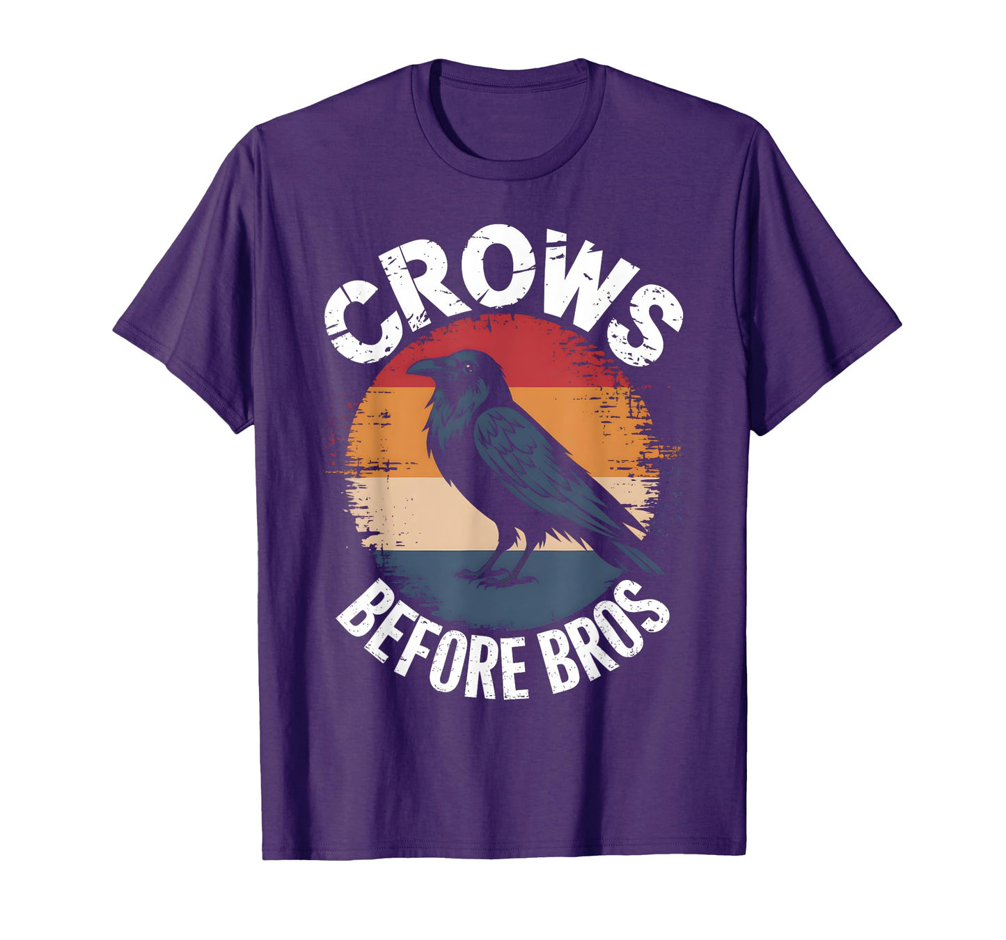 Crows Before Bros Design Dark Bird Witchcraft Retro Raven T-Shirt