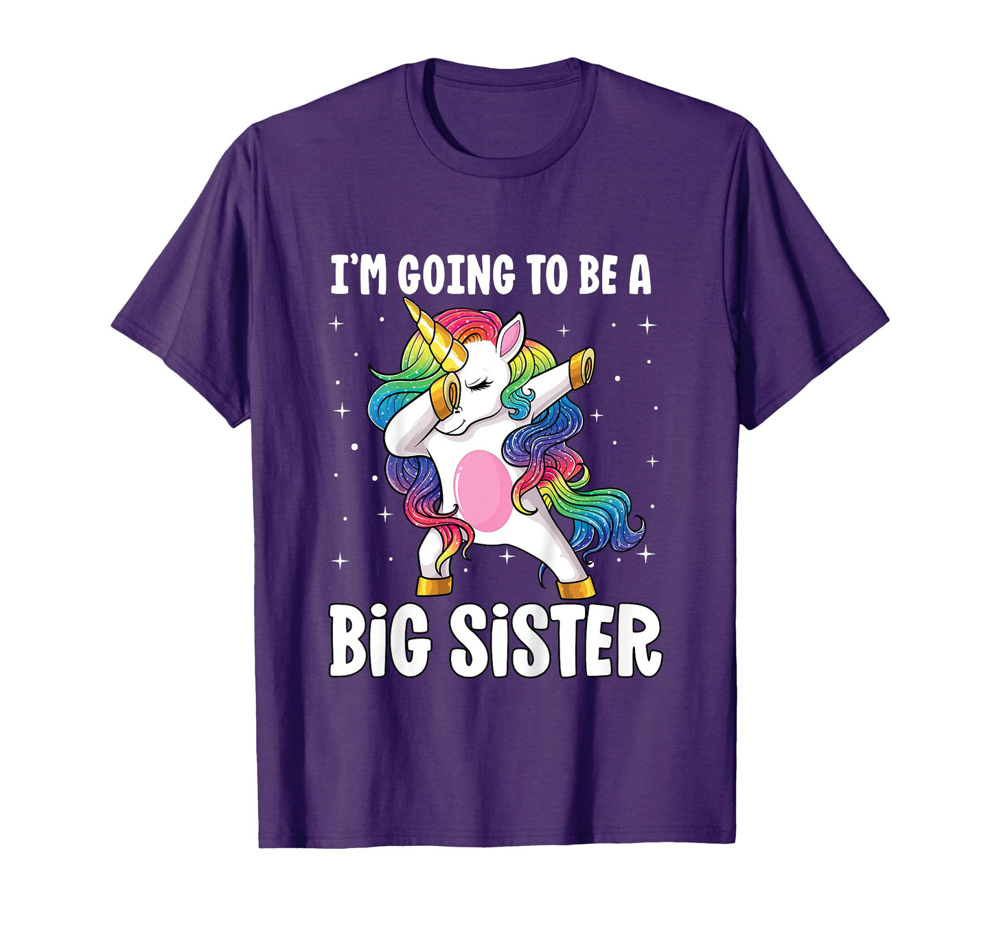 I'm Going to Be a Big Sister Girls Older Sister Dab Unicorn T-Shirt
