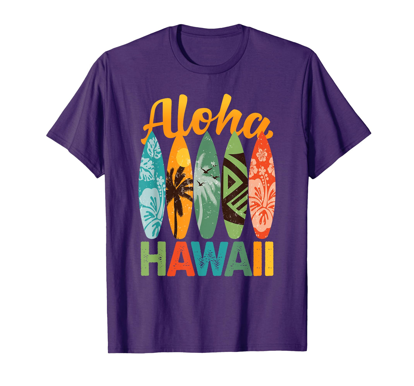 Retro Hawaiian Surfboard Aloha Hawaii Island Surfer T-Shirt