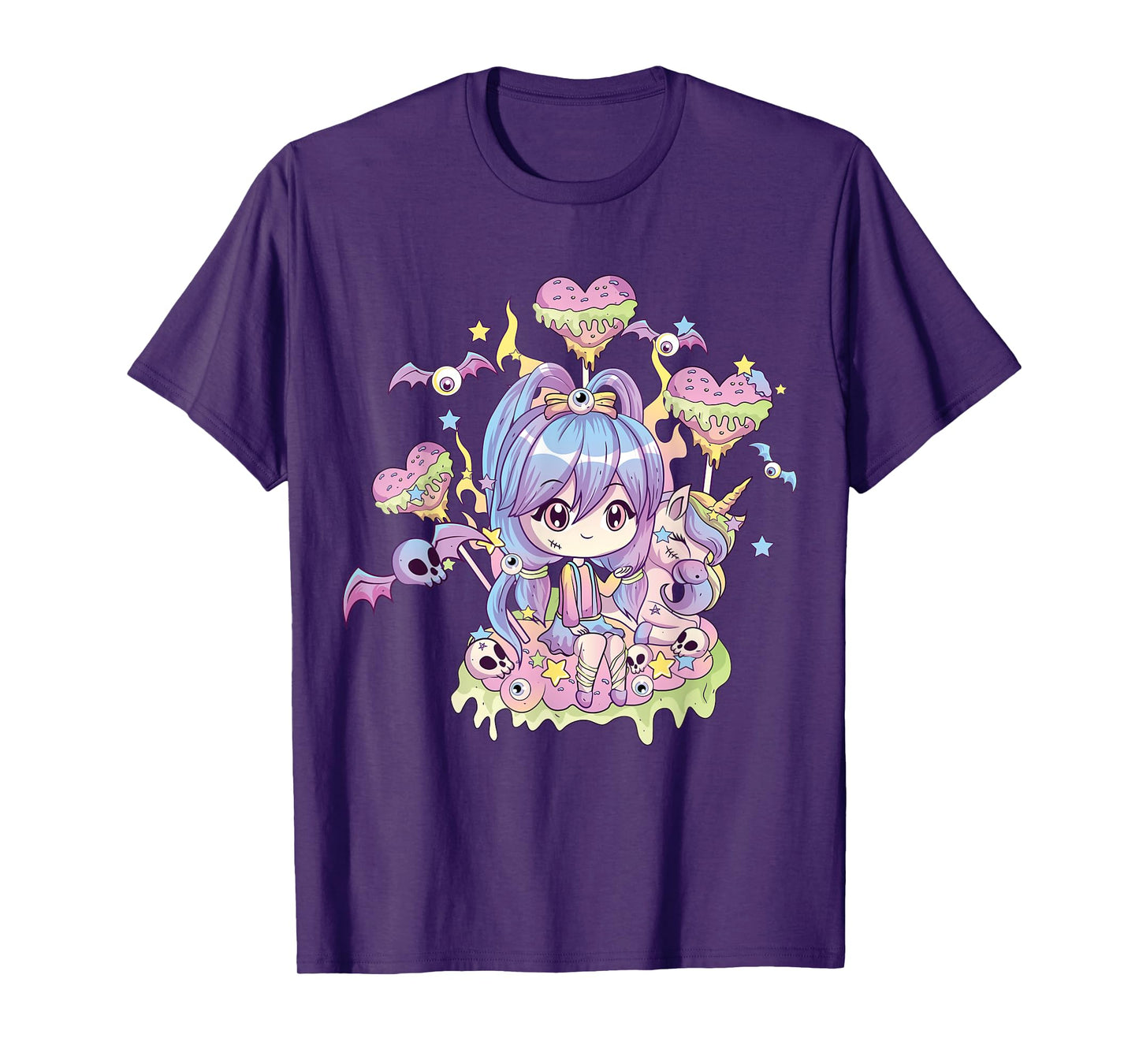 Pastel Goth Cute Creepy Girl Unicorn Kawaii Menhera Witchy T-Shirt